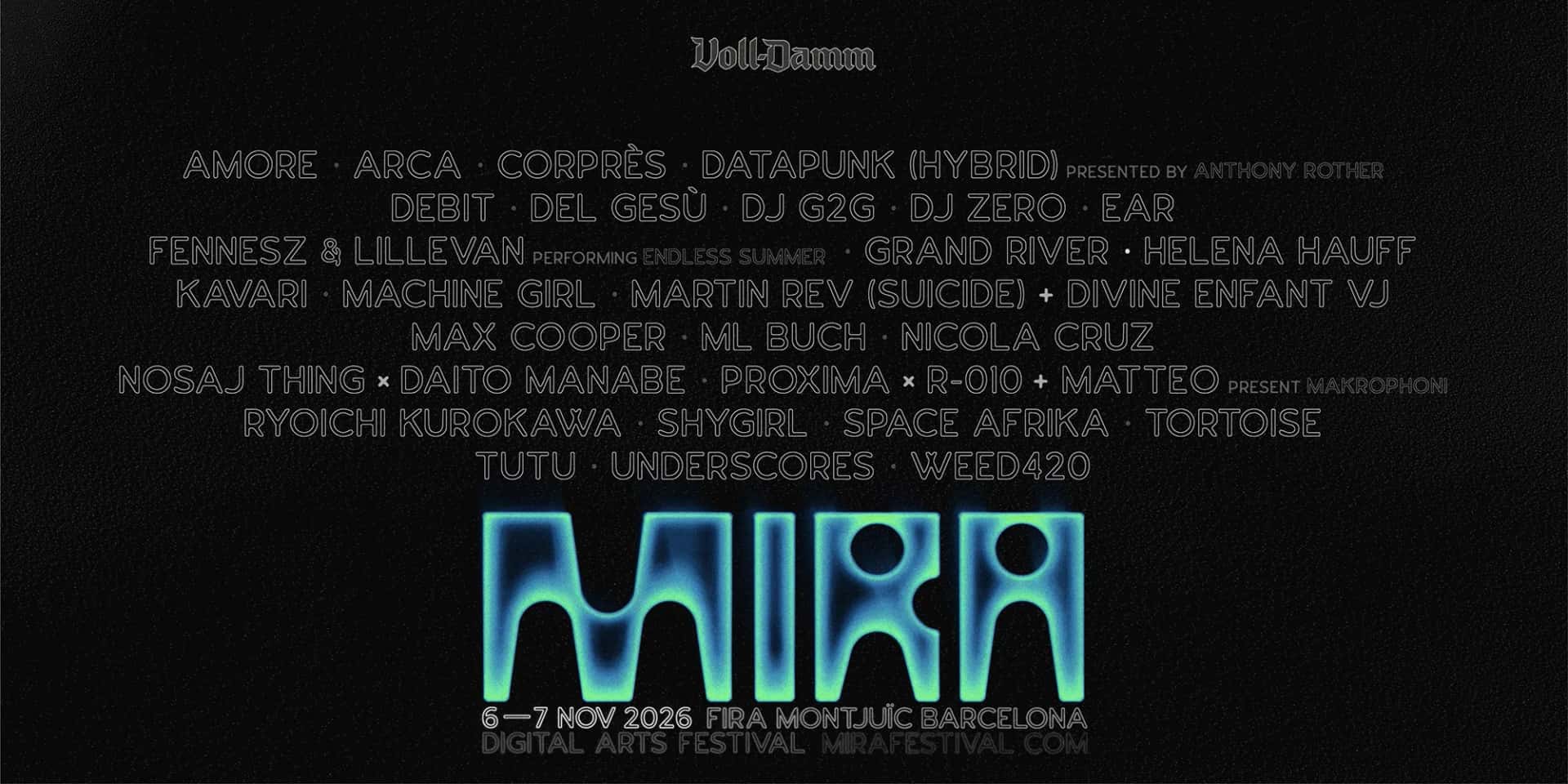 Flyer de MIRA Festival Barcelona 2026 - Sábado 7