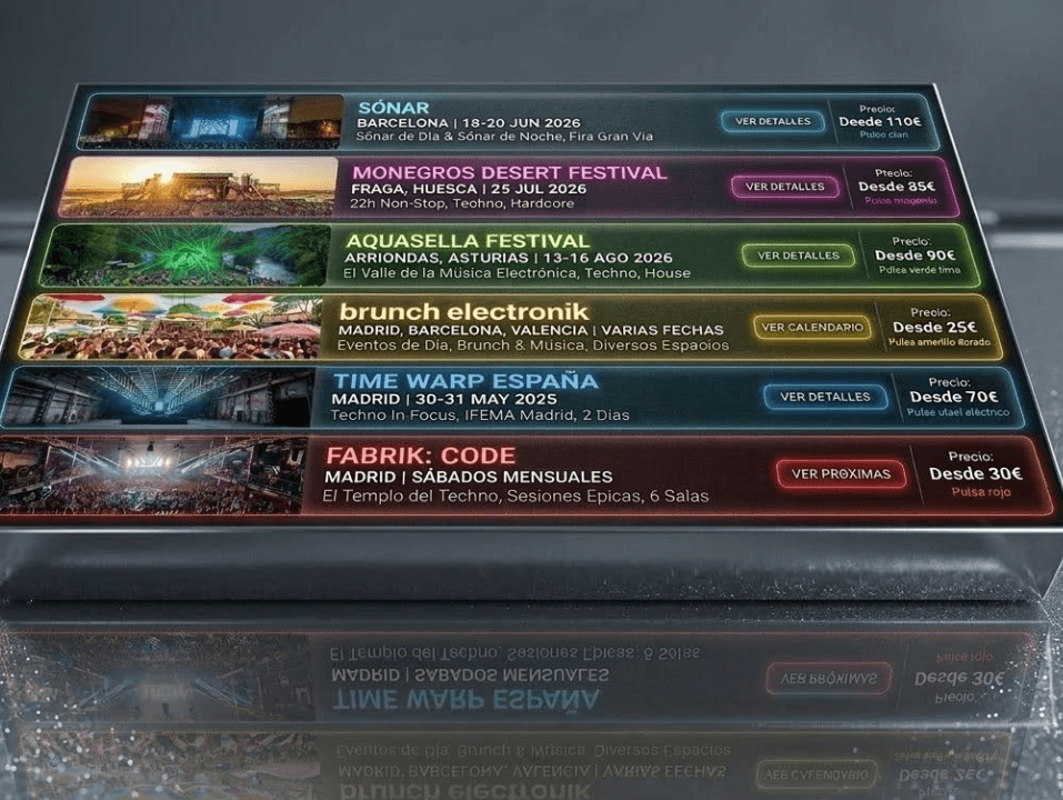 Explorar el listado global de fiestas, clubes y festivales de la agenda