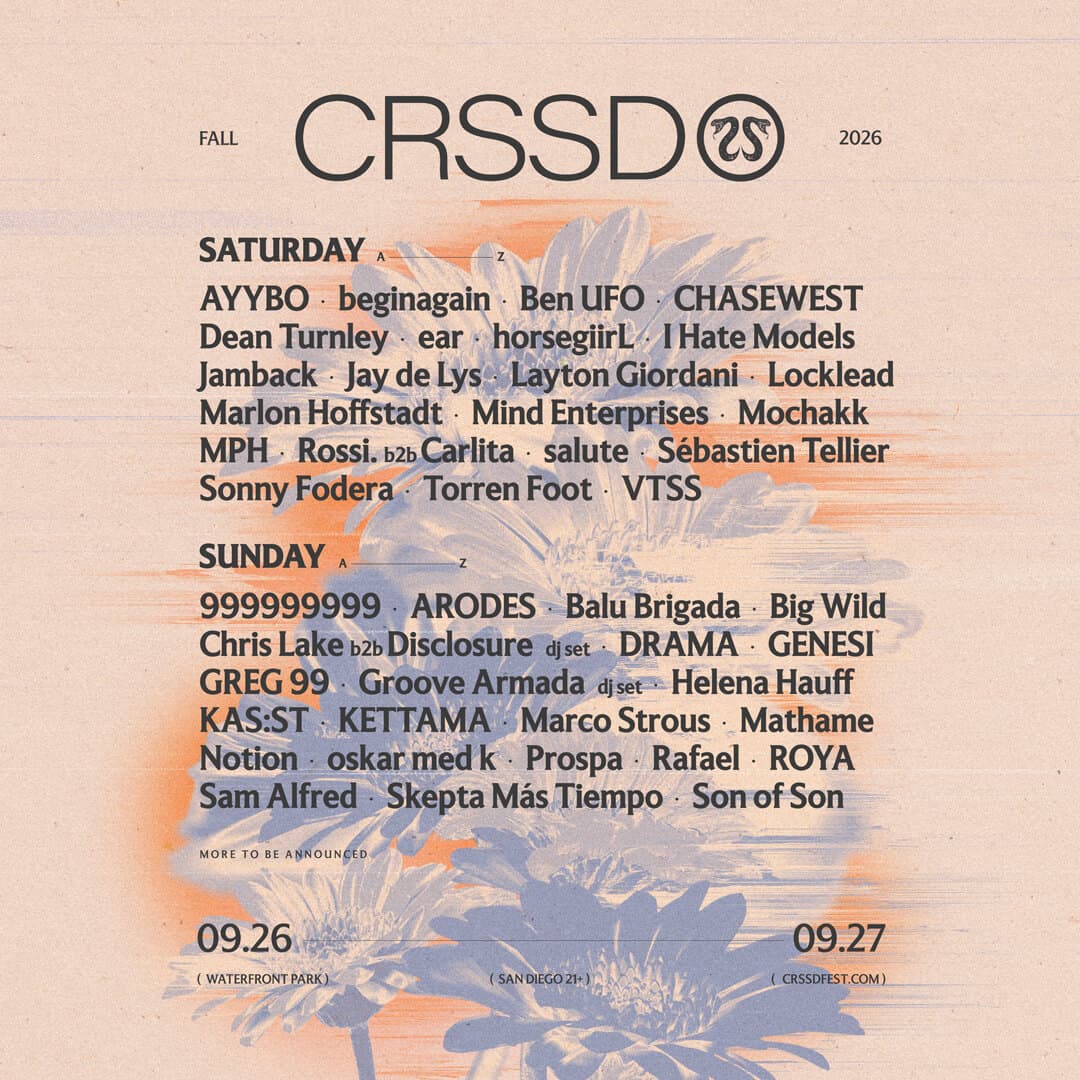 Cartel 3 de CRSSD Festival Fall 2026 - Sábado 26