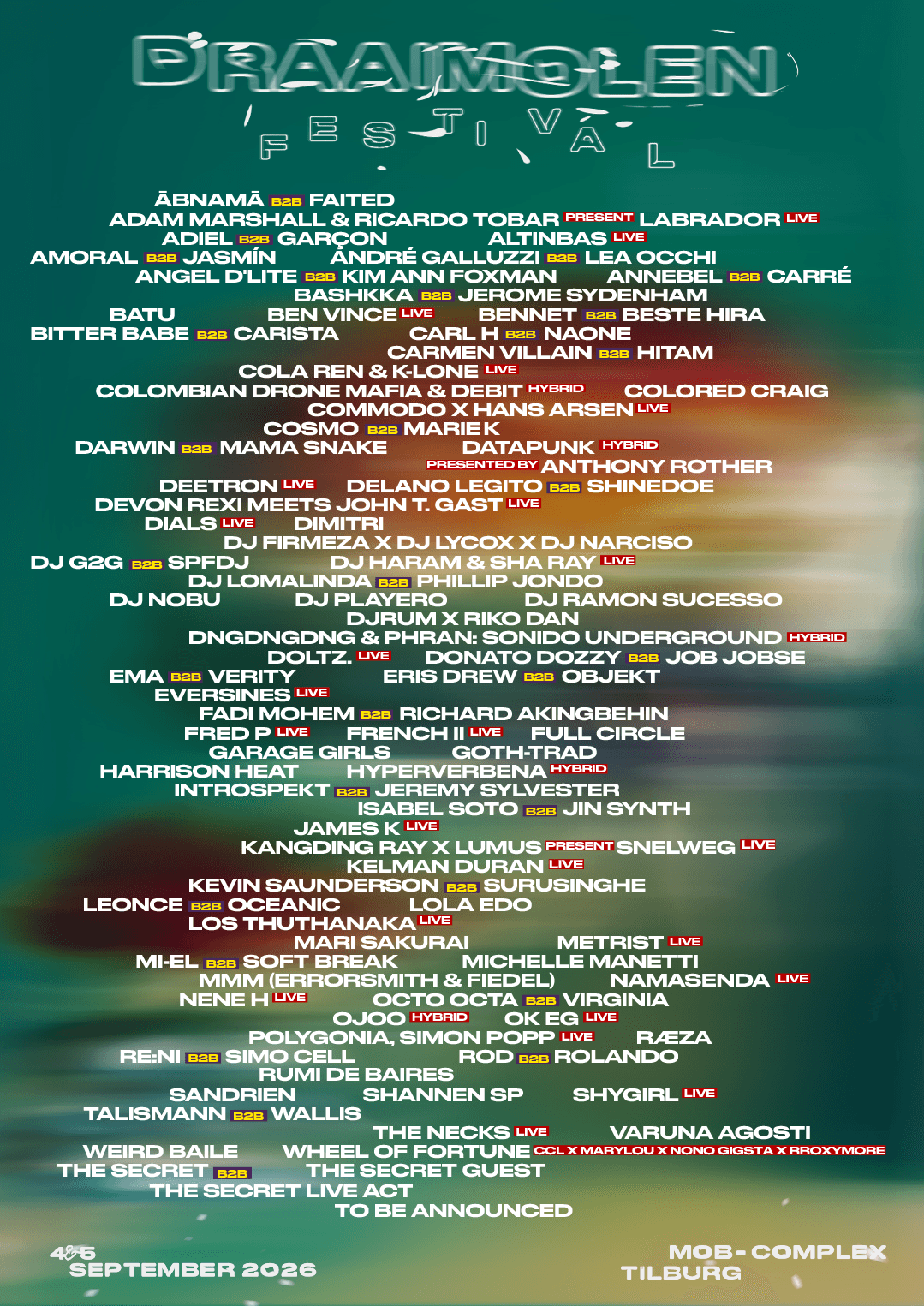 Cartel 3 de Draaimolen Festival 2026 - Viernes 4