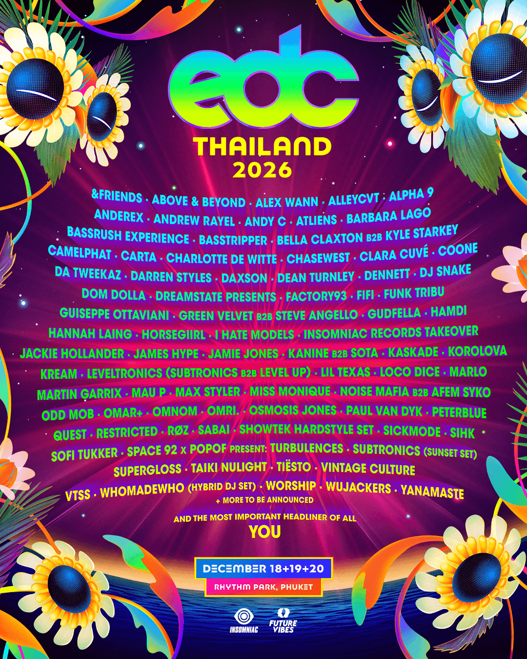 Cartel de EDC Thailand Dec 2026 - Domingo 20