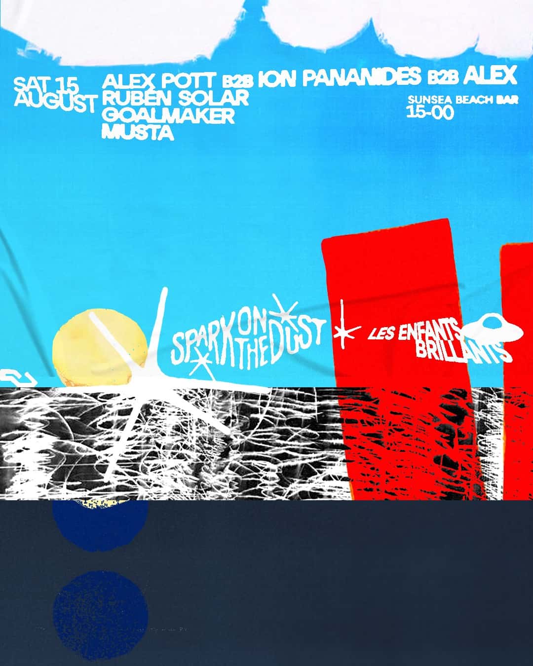 Flyer of FREE OPEN AIR BEACH PARTY - Spark On The Dust x Les Enfants