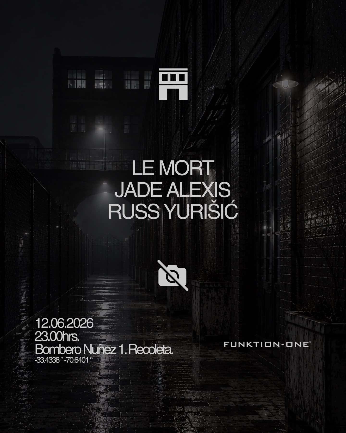 Cartel de 12 de Junio en CLUB 1: Jade Alexis - Le Mort - Russ Yurišić