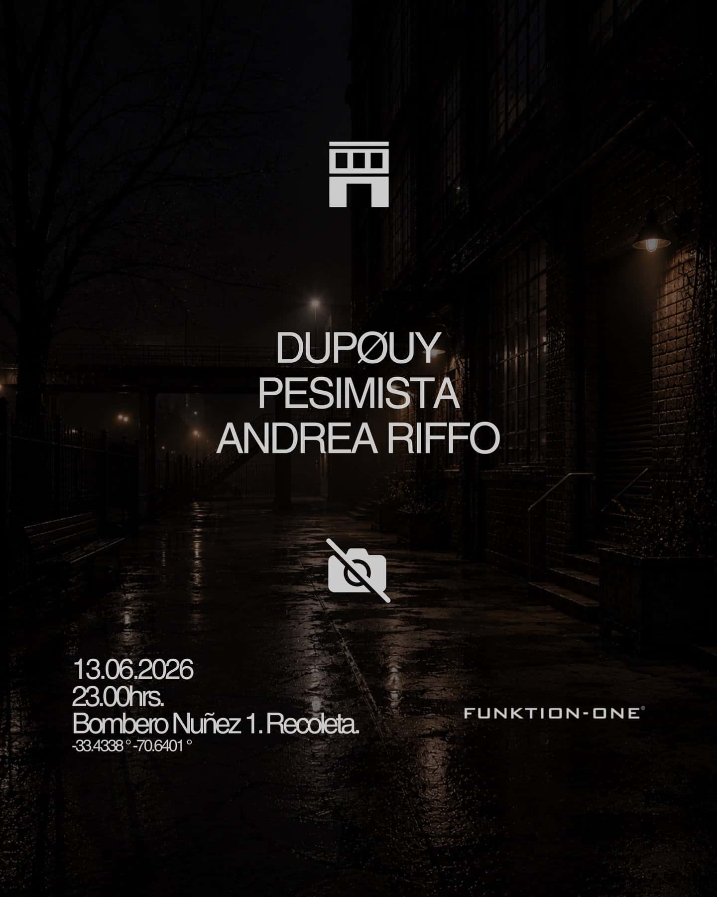 Cartel de 13 de Junio en CLUB 1: Andrea Riffo - DUPØUY - Pesimista