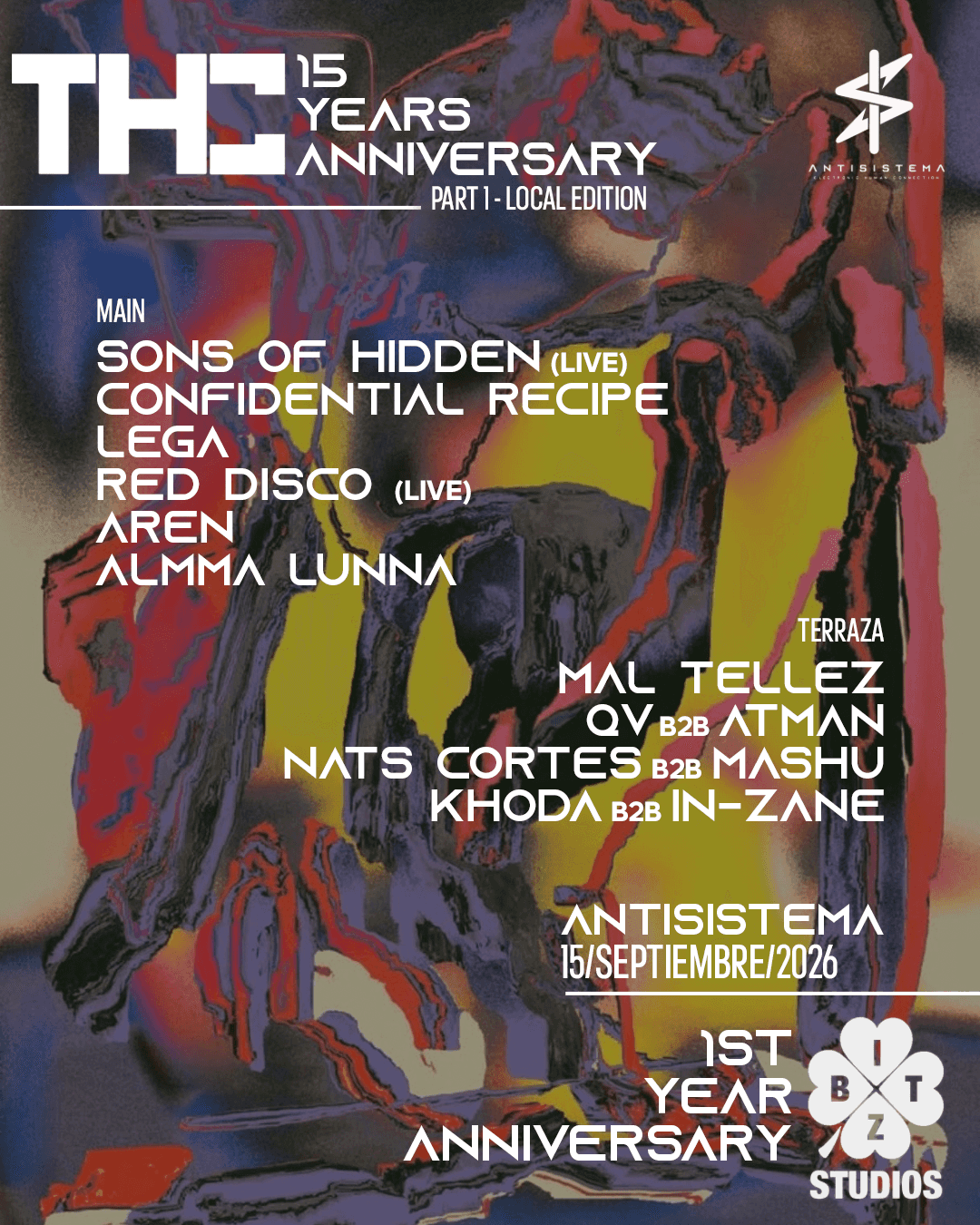 Flyer de 15 years THC & 1 yr Bitz: Local Edition