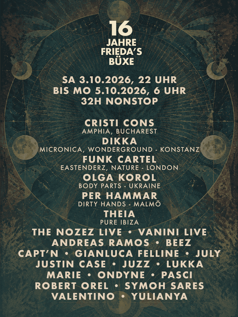 Flyer of 16 Jahre Friedas Büxe
