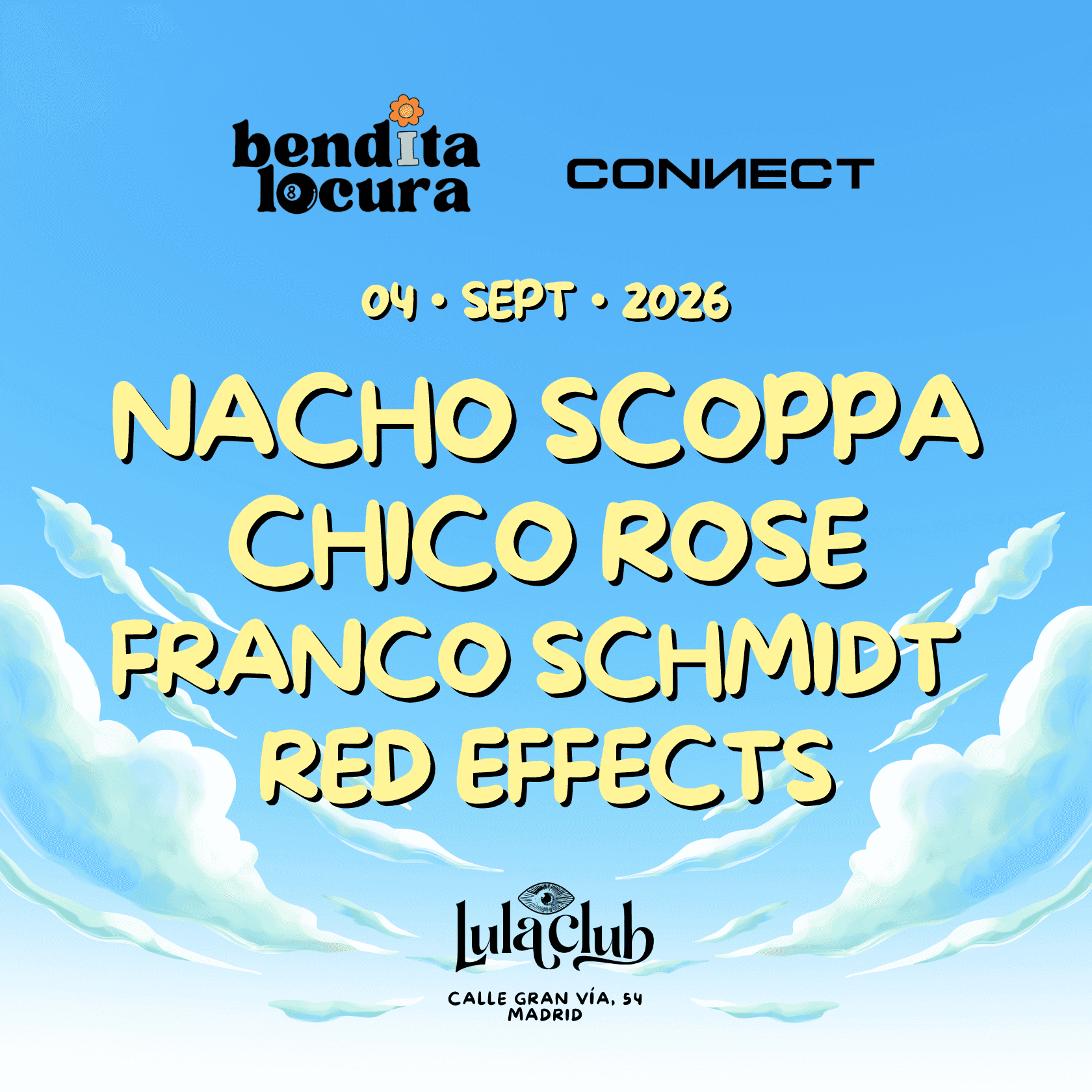 Cartel de Bendita Locura x Connect