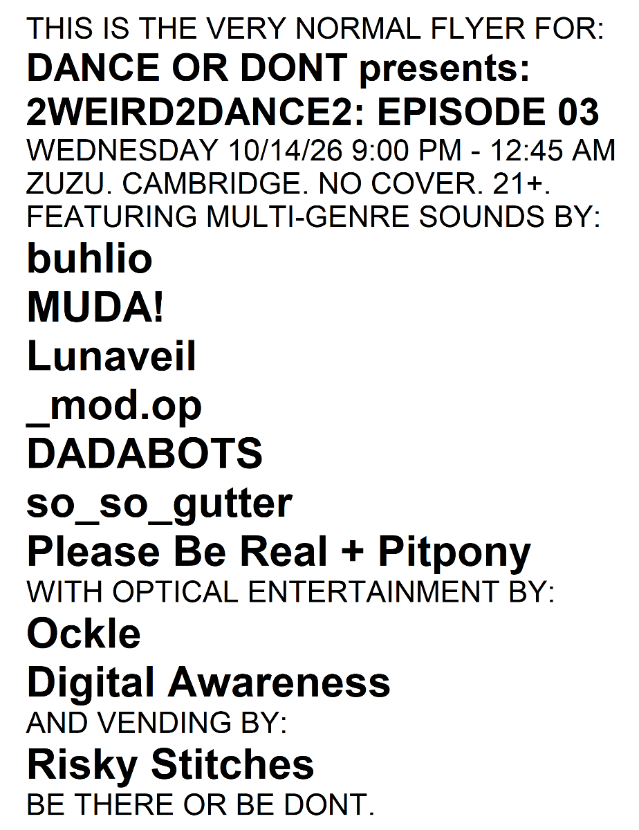 Flyer de 2WEIRD2DANCE2