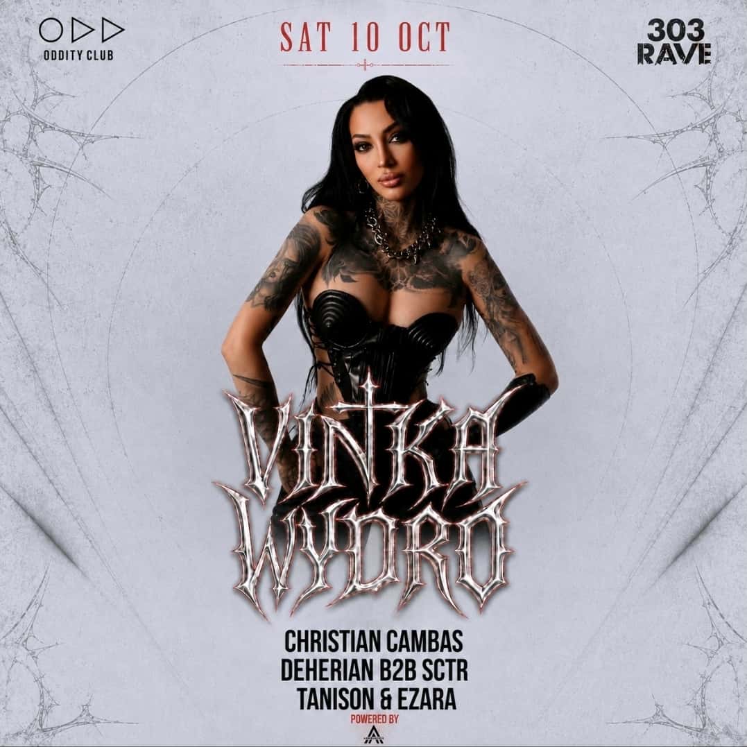 Flyer of 303 Rave with Vinka Wydro in Athens