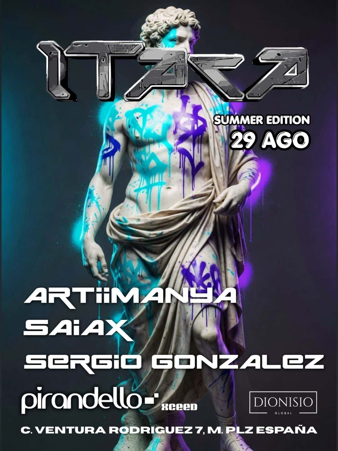 Cartel de ITACA SUMMER EDITION WITH ARTIIMANYA, SAIAX ND SERGIO GONZALEZ