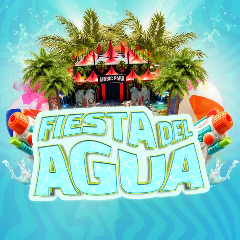 Cartel de Fiesta del agua 2026 en Music Park