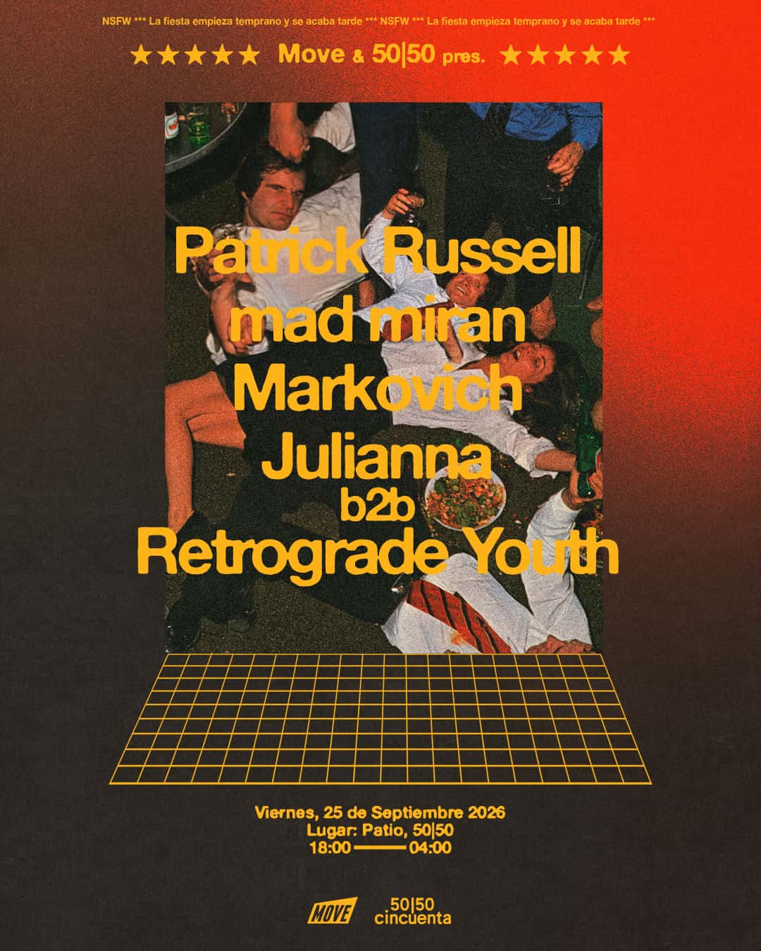 Flyer de 50 x MOVE pres. mad miran & Patrick Russell