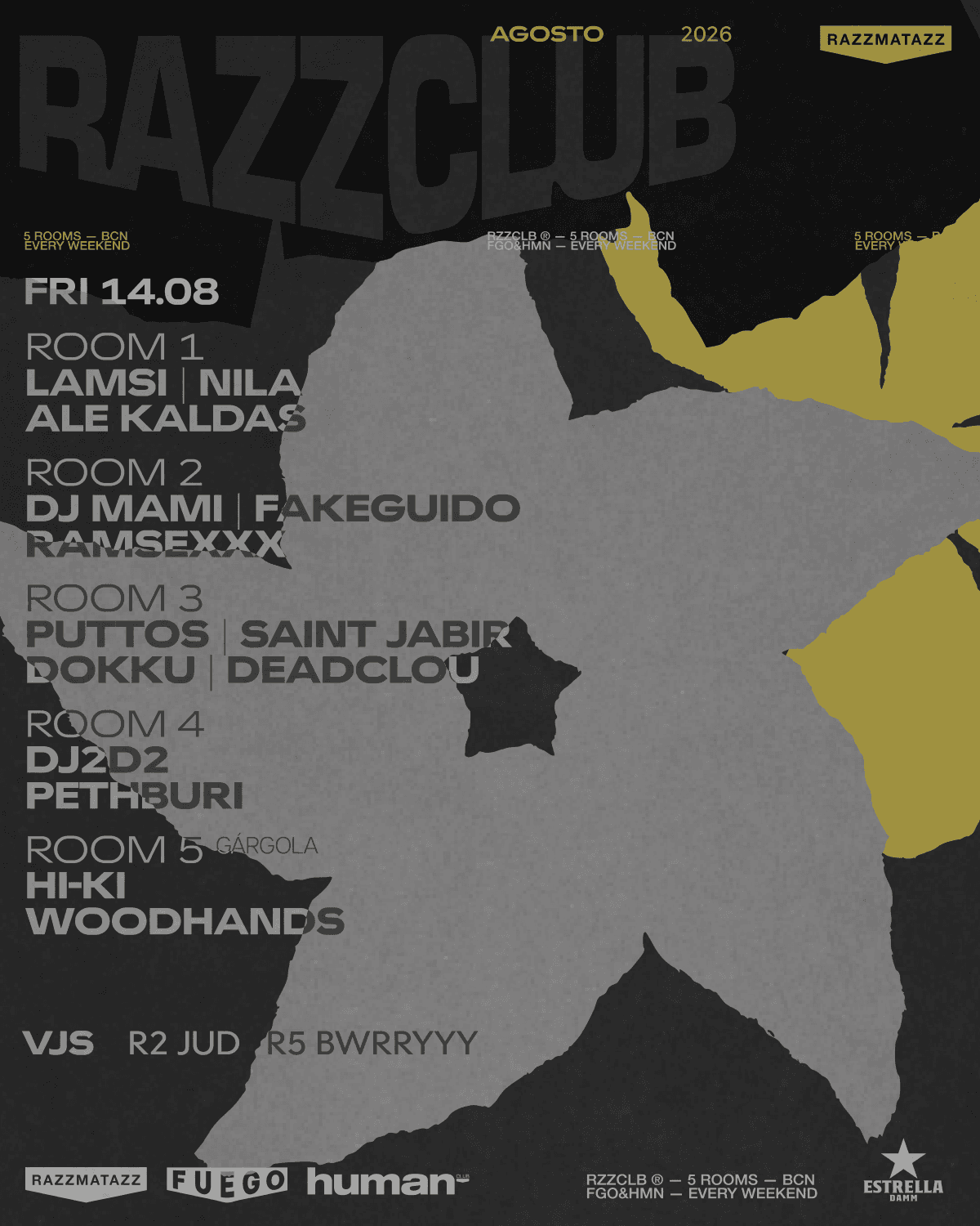 Cartel 1 de RAZZCLUBS: LAMSI + Nila Dj Mami + Fakeguido Puttos