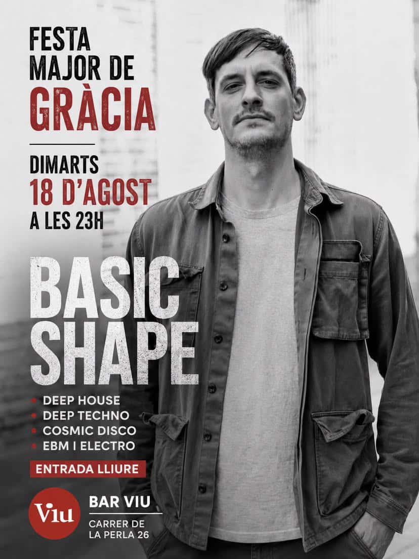 Flyer of Festes de Gràcia with Basic Shape A.K.A. Pedro Sanmartín