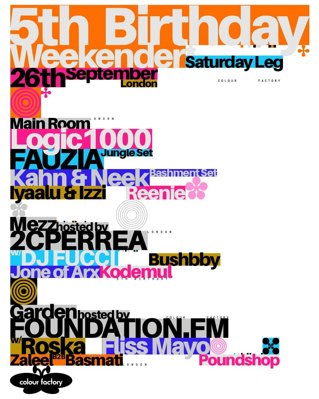 Colour Factory 5th Birthday