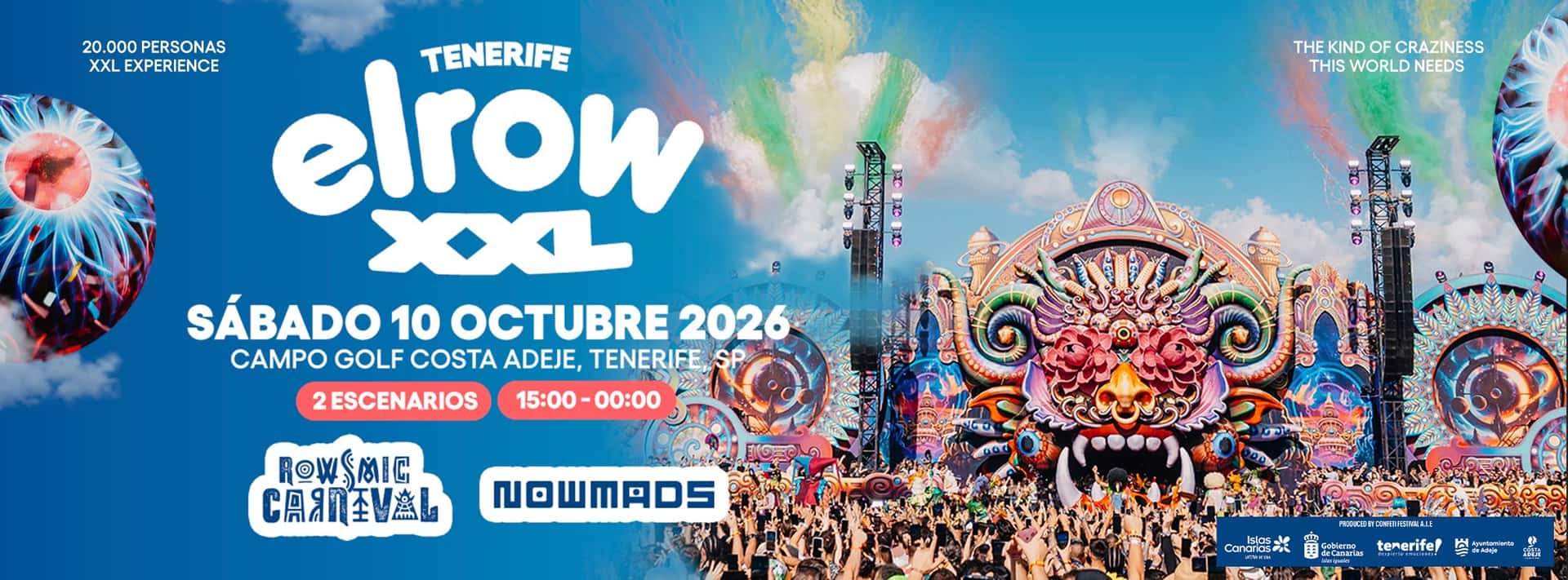 Cartel de elrow XXL Tenerife 2026
