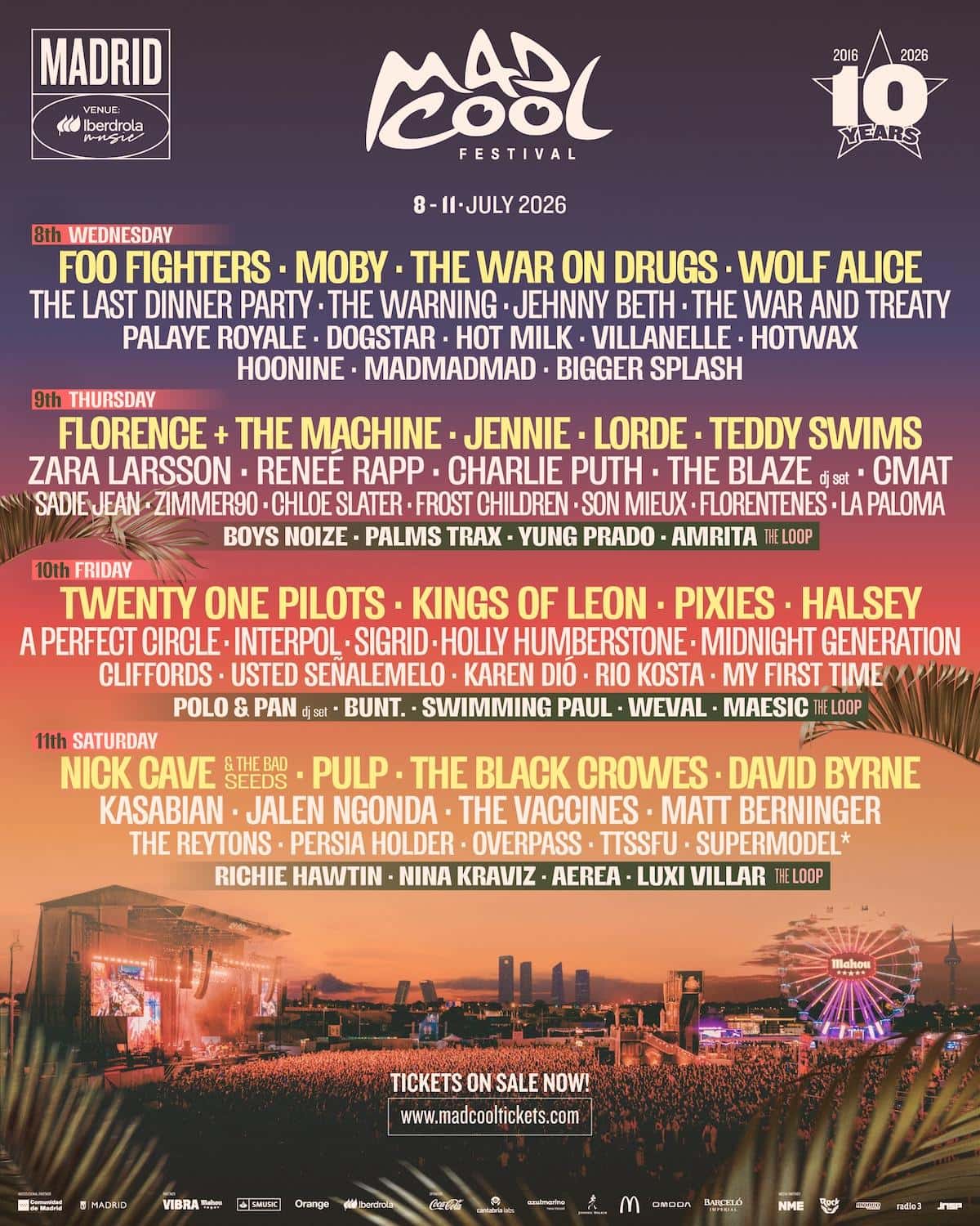 Cartel de Mad Cool Festival - Miércoles, 8