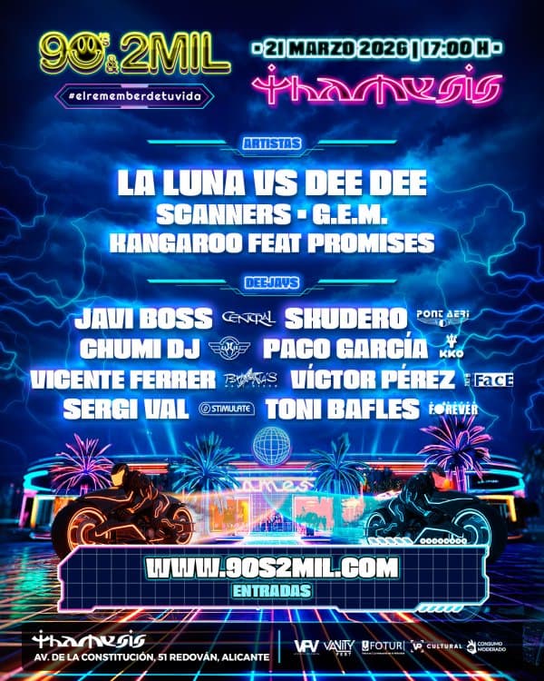 Cartel de 90's & 2MIL - Thamesis Club 2026