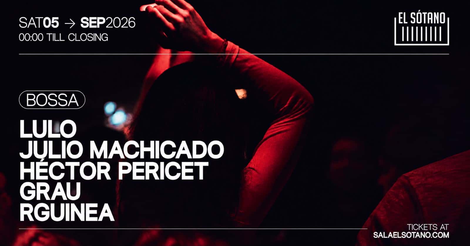 Cartel de BOSSA: Lulo, Julio Machicado, Héctor Pericet, Grau, Rguinea