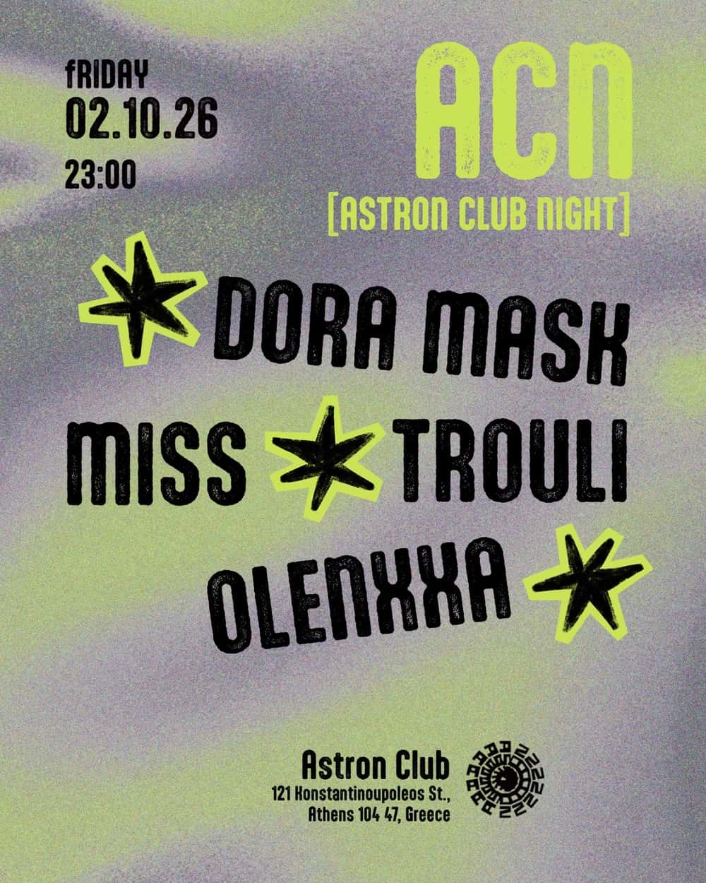 Flyer de ACN with Dora Mask / Miss Trouli / Olenxxa