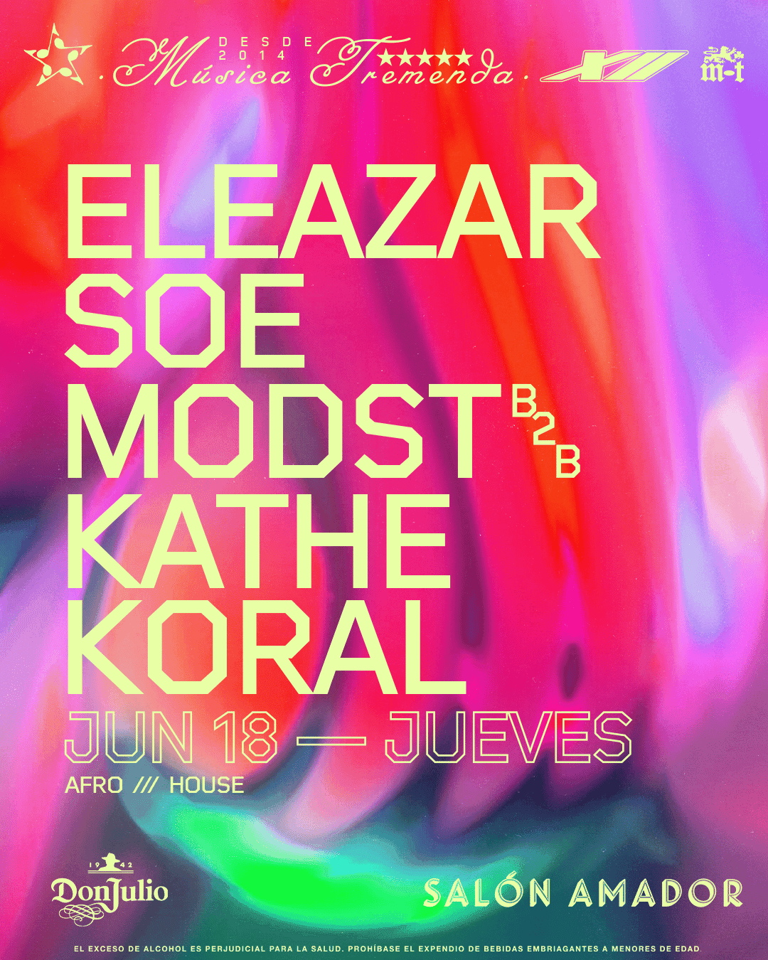 Cartel de AFRO HOUSE - ORGANIC - INDIE: Eleazar + Soe + Modst B2B Kathe Koral