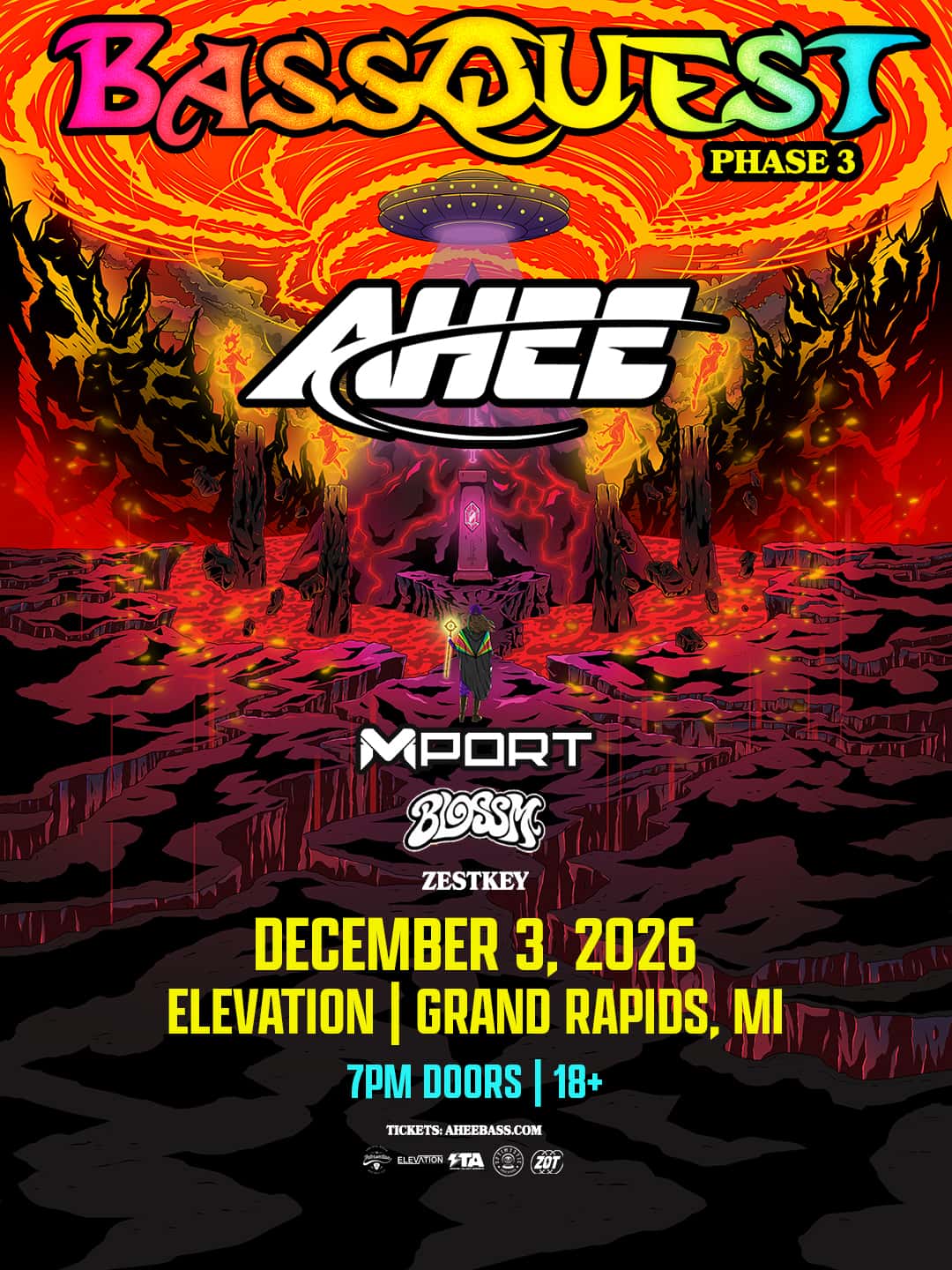 Flyer de AHEE – BassQuest Tour Phase 3