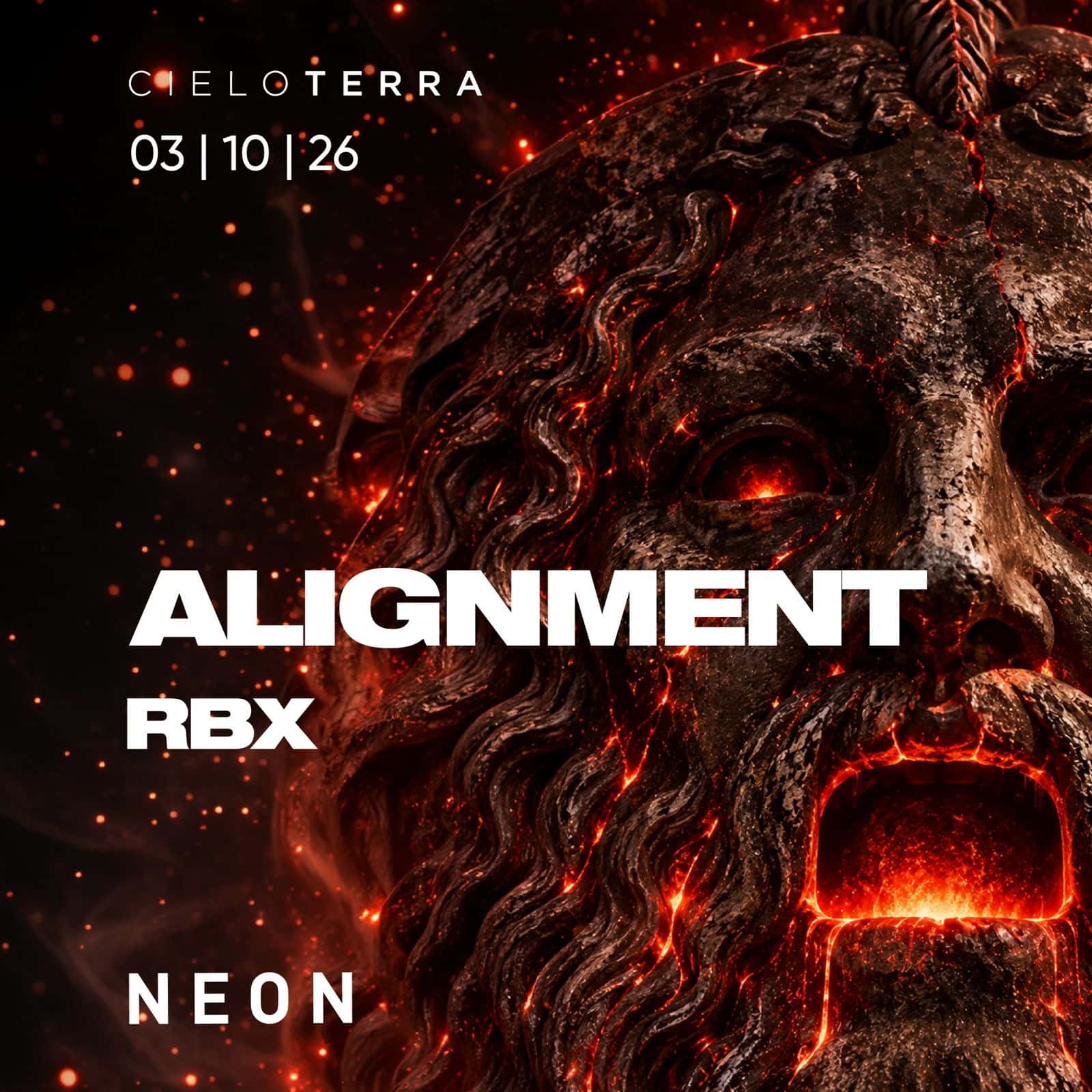 Flyer of ALIGNMENT + Rbx @ Cieloterra