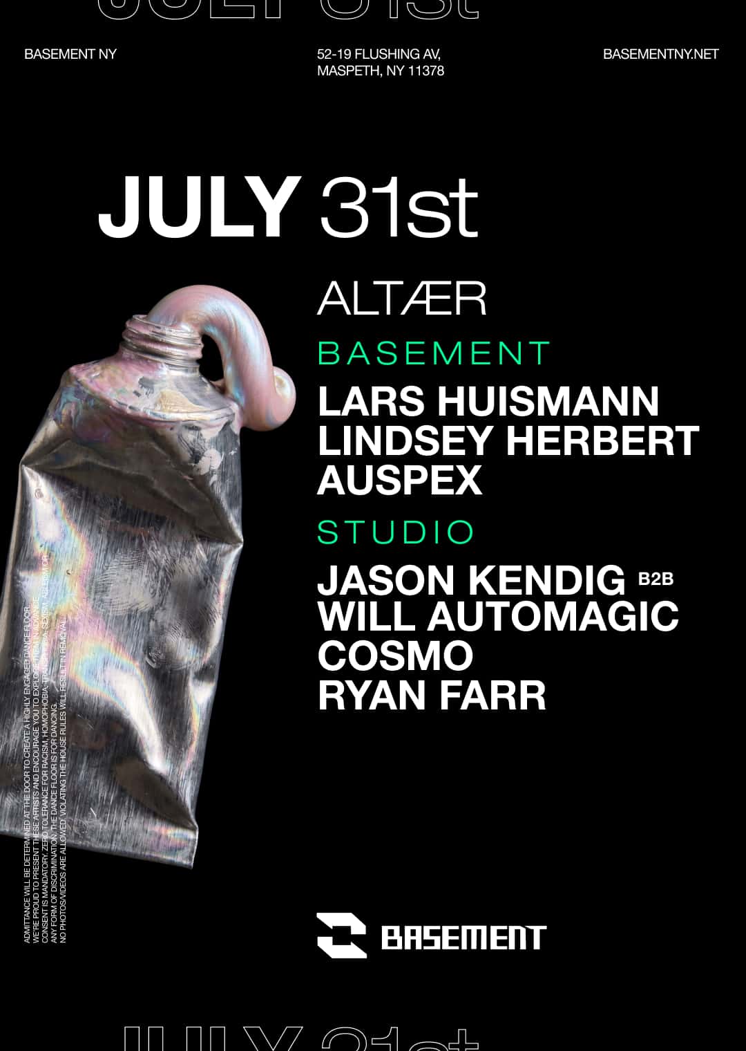 Cartel de Altær: Lars Huismann / Lindsey Herbert / Auspex / Jason Kendig / Will Automagic / Cosmo / Ryan Farr