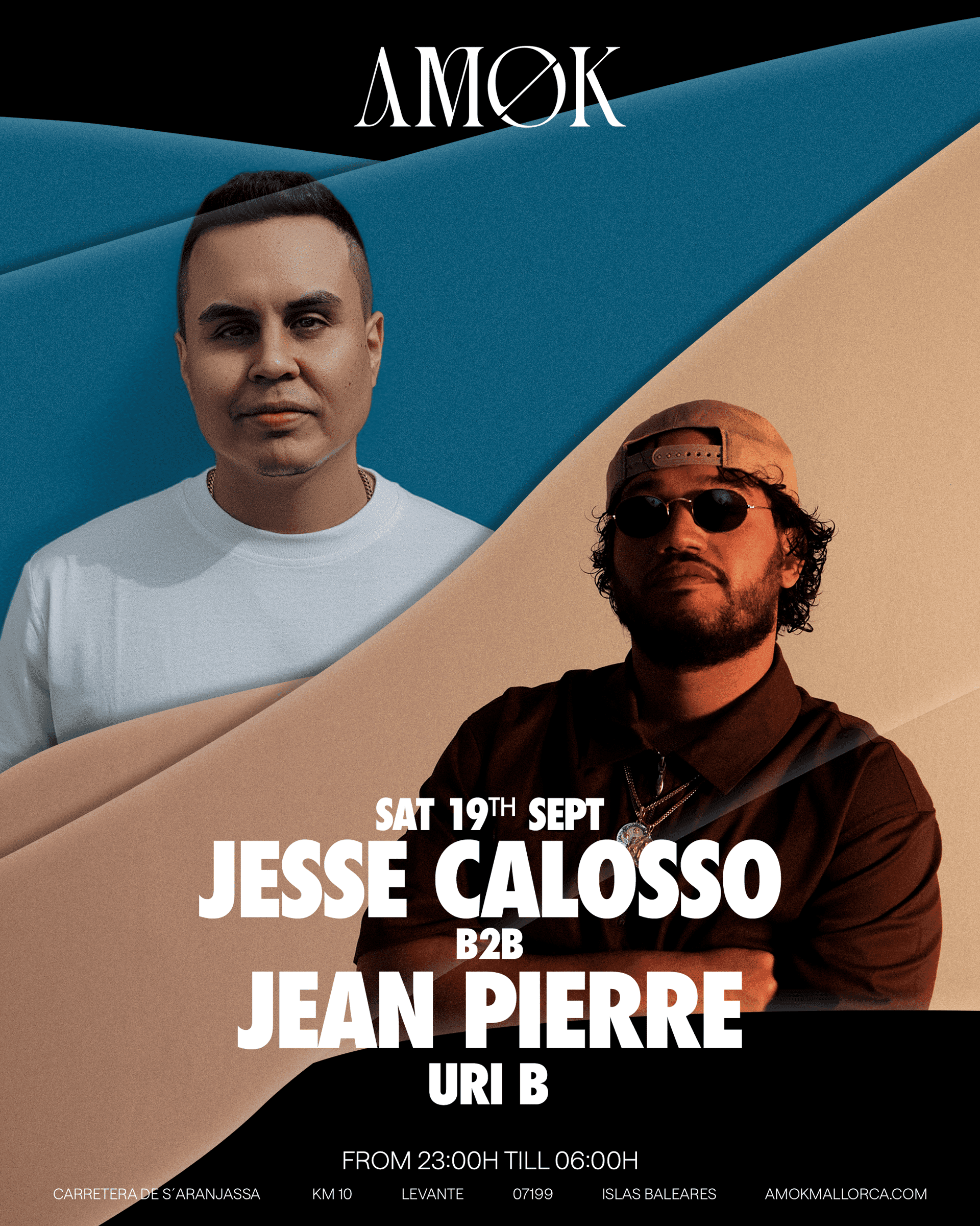 Flyer de AMOK presents: Jesse Calosso B2B Jean Pierre
