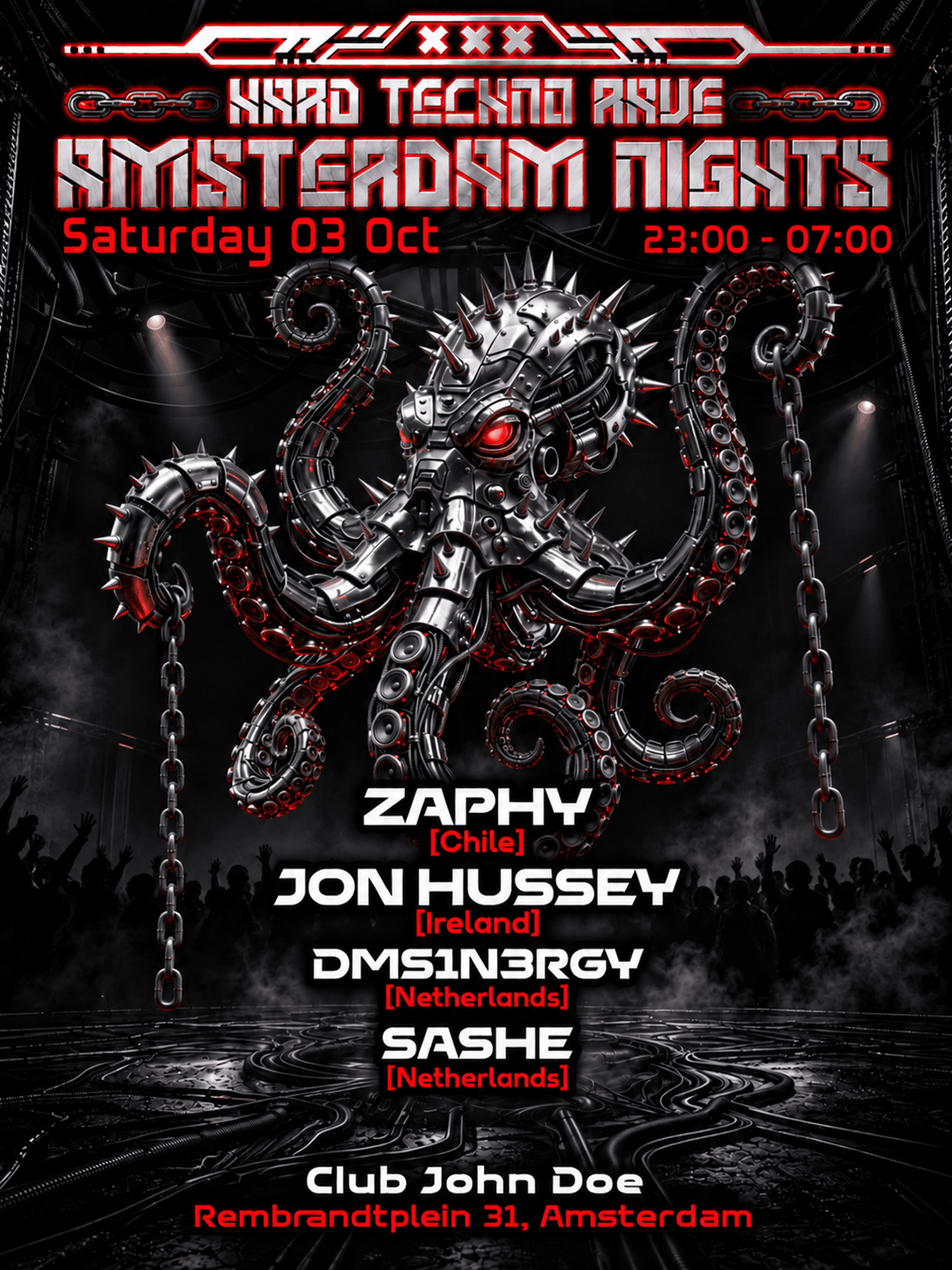 Flyer of Amsterdam Nights: Hard Techno Rave