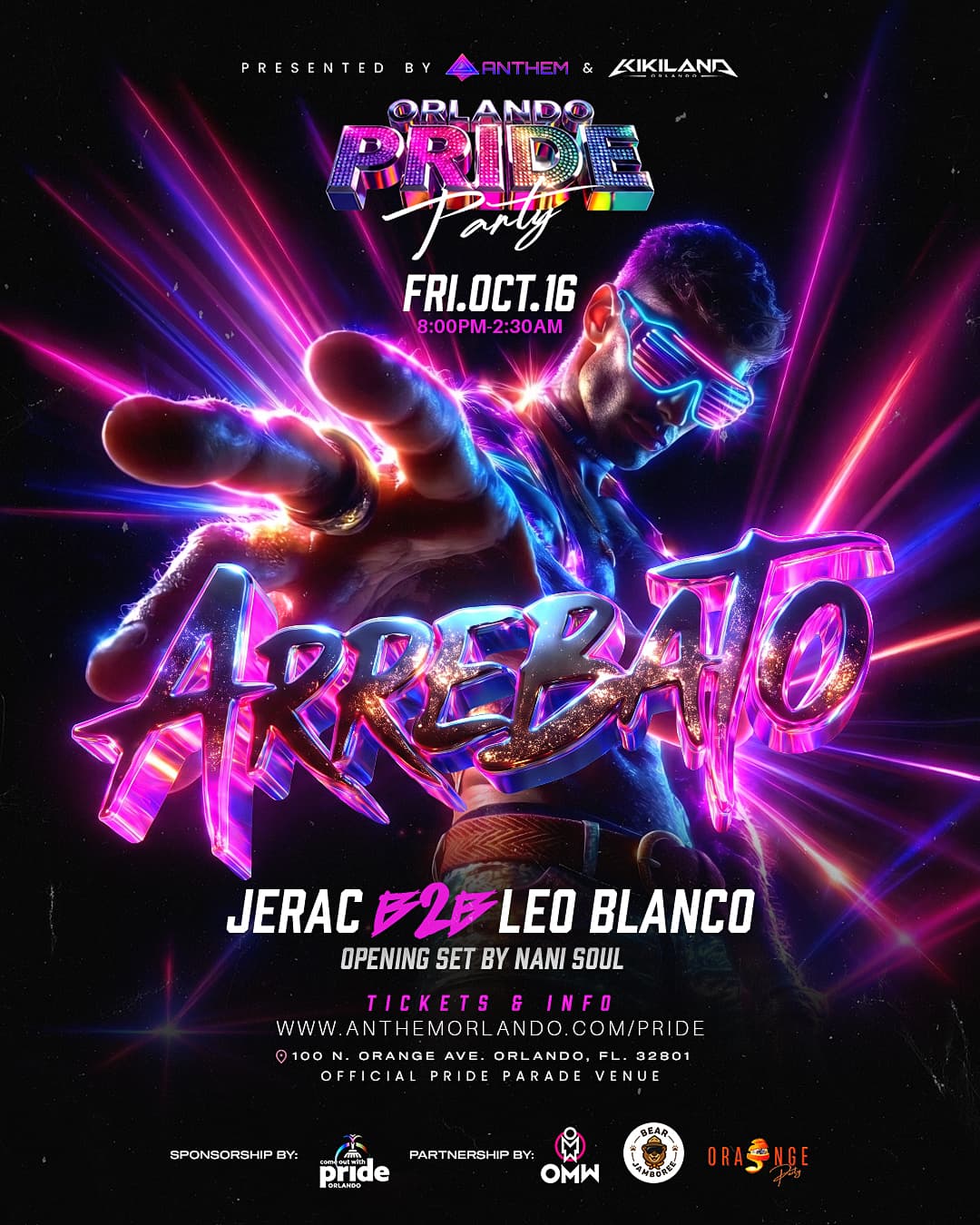 ARREBATO: Orlando Pride Kickoff with Jerac B2B Leo Blanco at Anthem Orlando