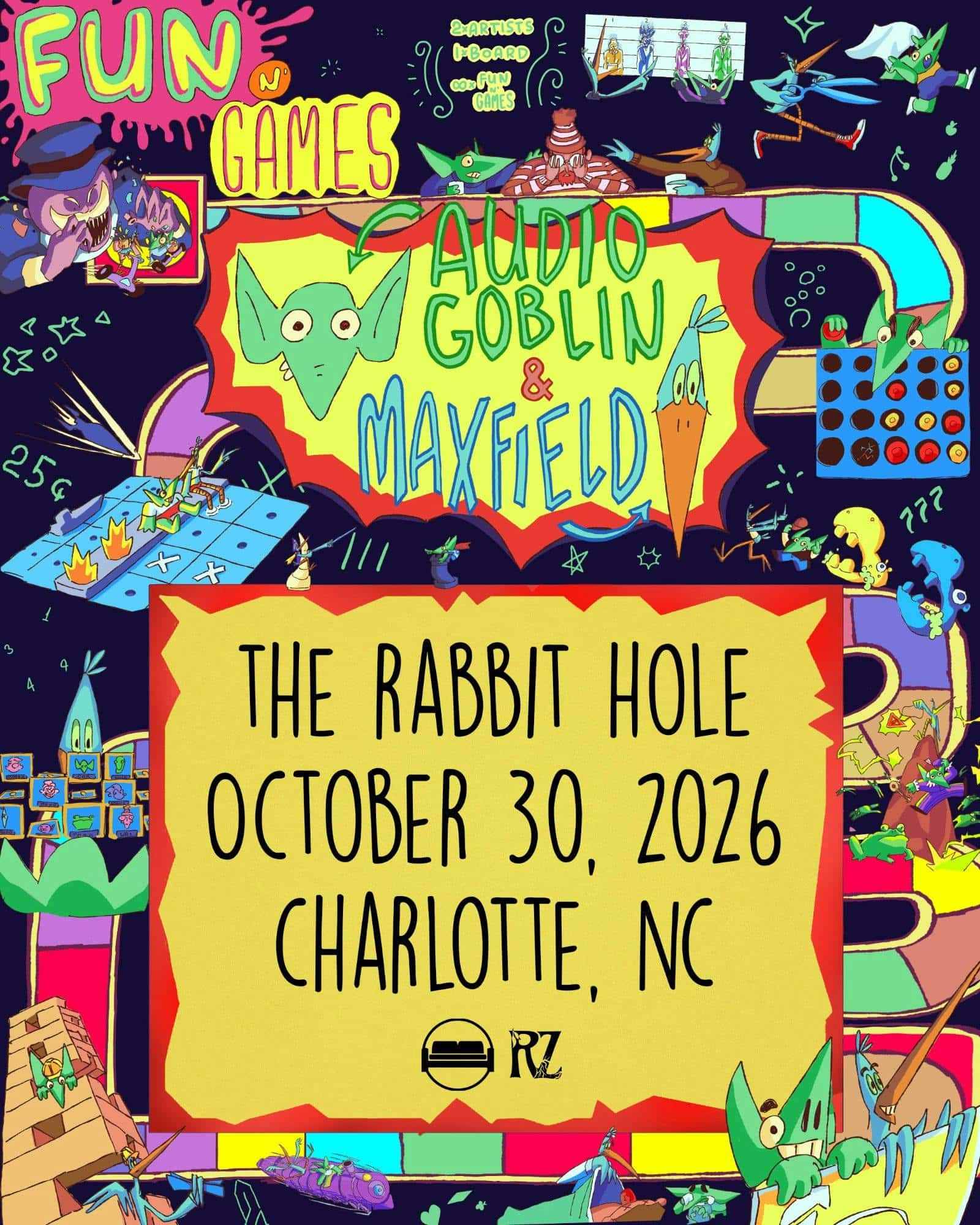 Flyer of Audio Goblin x Maxfield