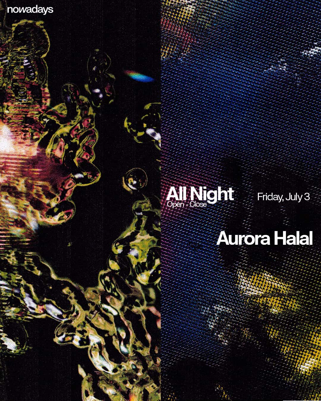 Cartel de Aurora Halal All Night
