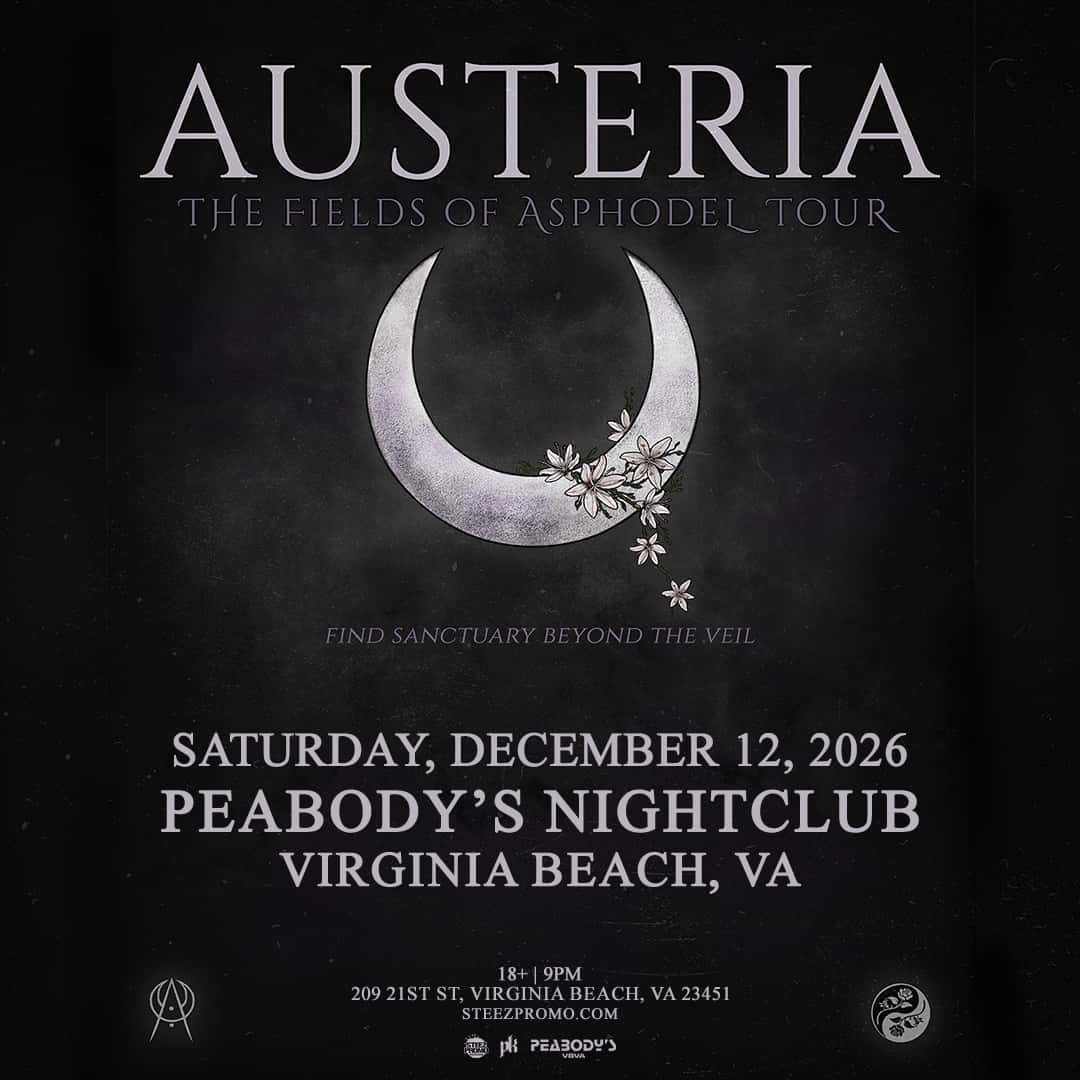 Flyer of Austeria - The Fields Of Asphodel Tour
