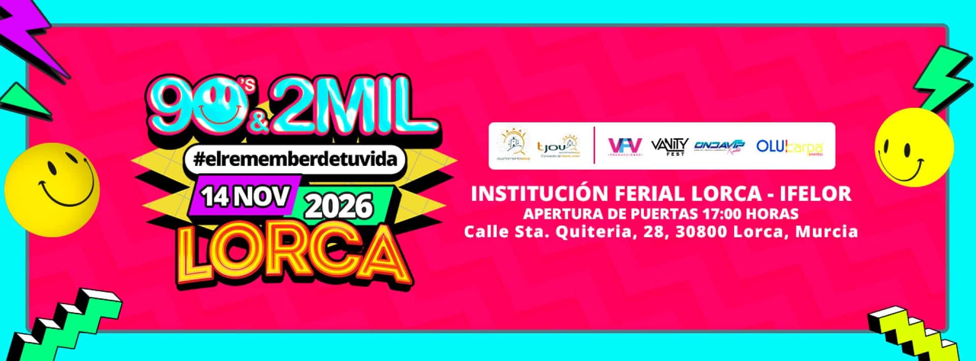 Cartel de 90's & 2MIL LORCA 2026