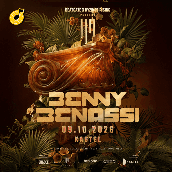Flyer de BENNY BENASSI ❚❚ BEATGATE × KYZIKOS RISING PRESENT ❚❚