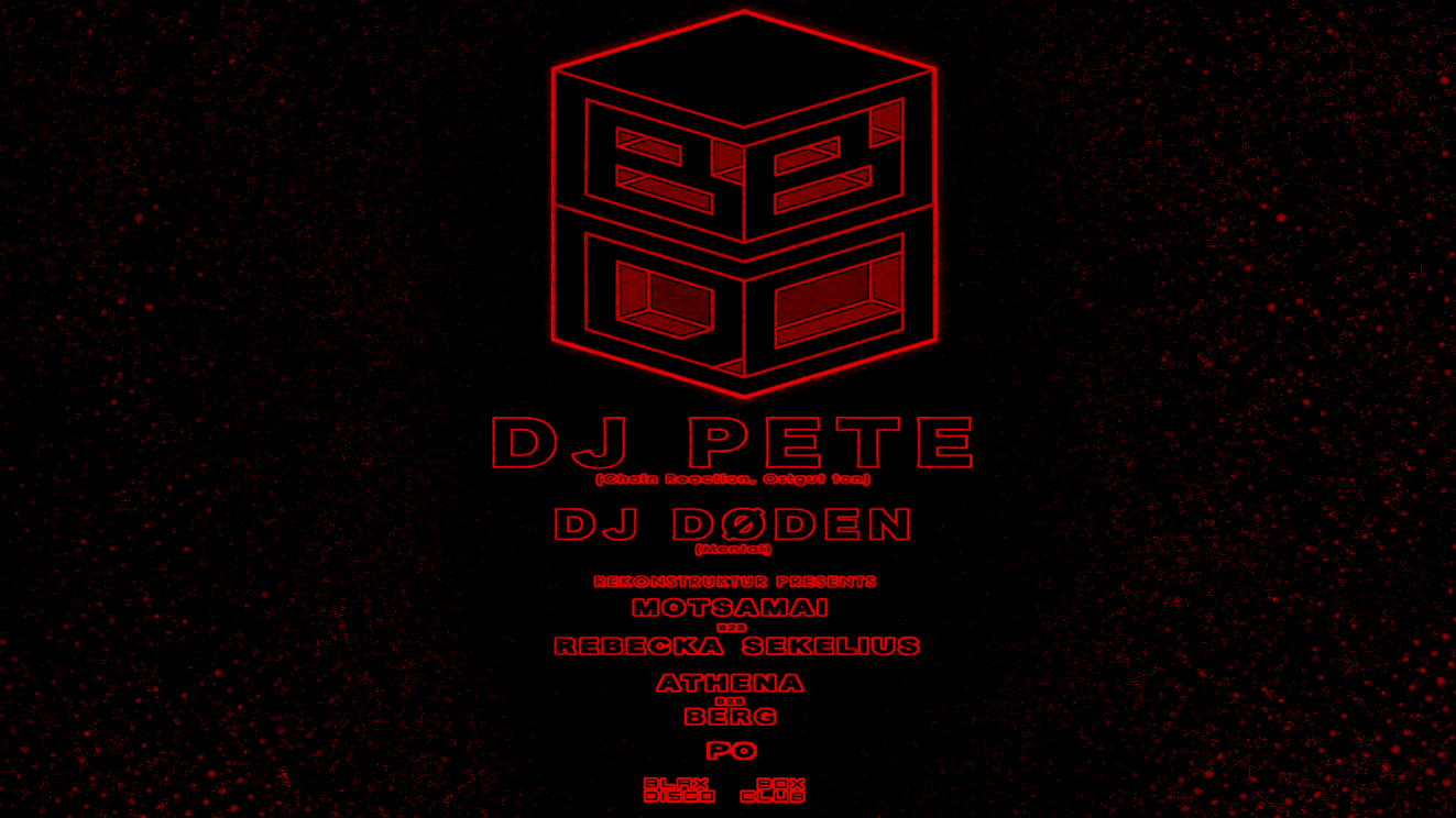 Flyer de BLACK BOX DISCO CLUB: DJ PETE, DJ DØDEN