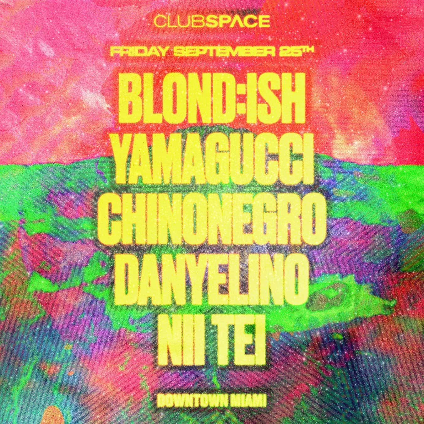 Flyer de BLOND:ISH, Yamagucci & Chinonegro