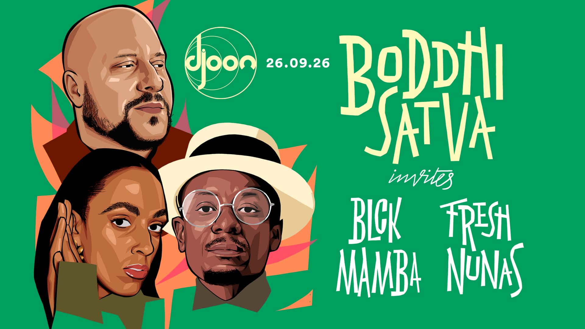 Flyer of Boddhi Satva Invite Blck Mamba & Fresh Nunas