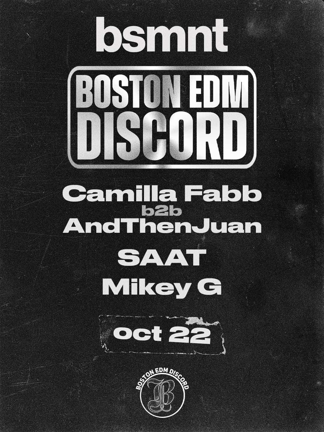 Flyer of boston edm discord