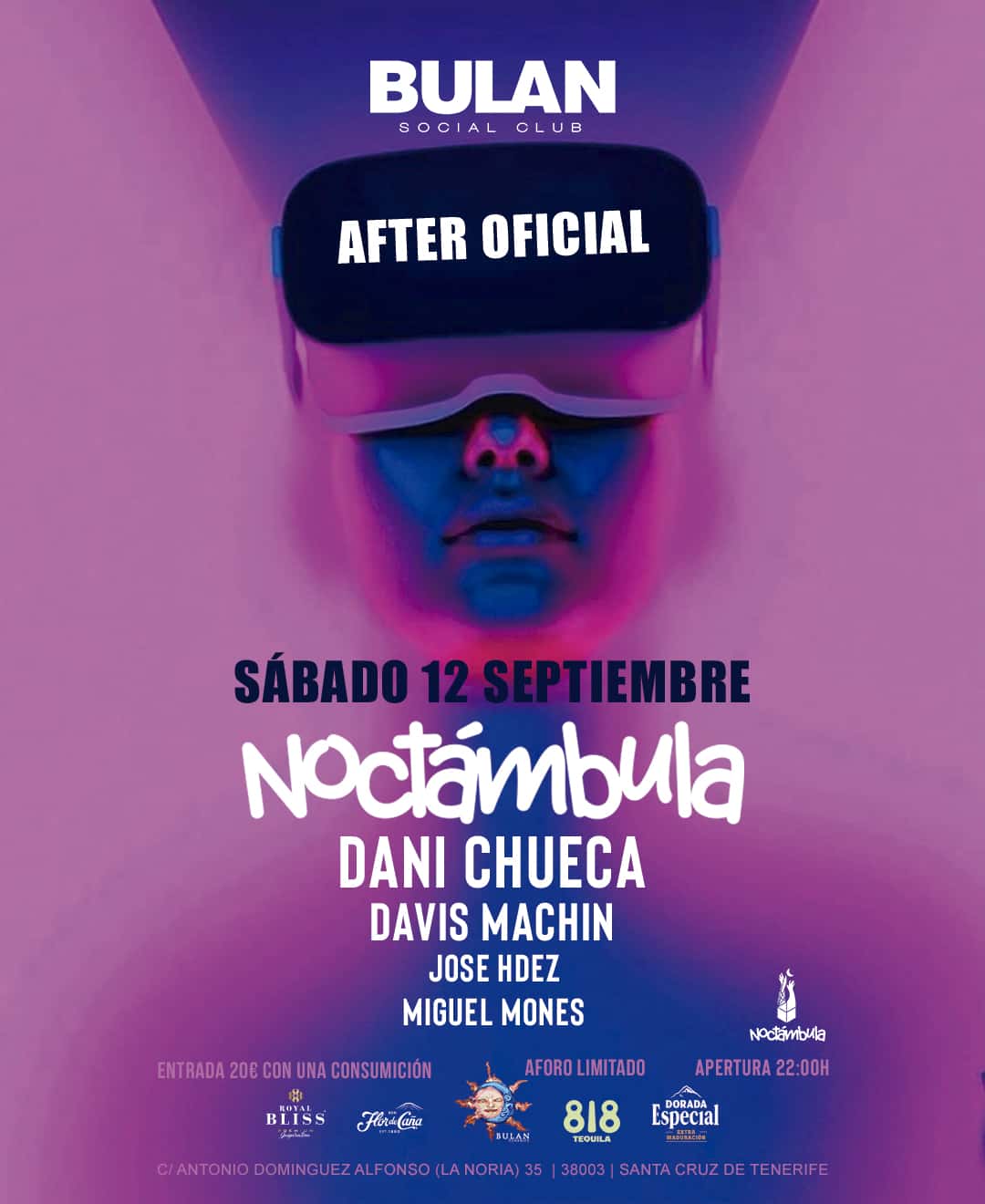 Cartel de BULAN SOCIAL CLUB PRESENTA AFTER OFICIAL NOCTÁMBULA