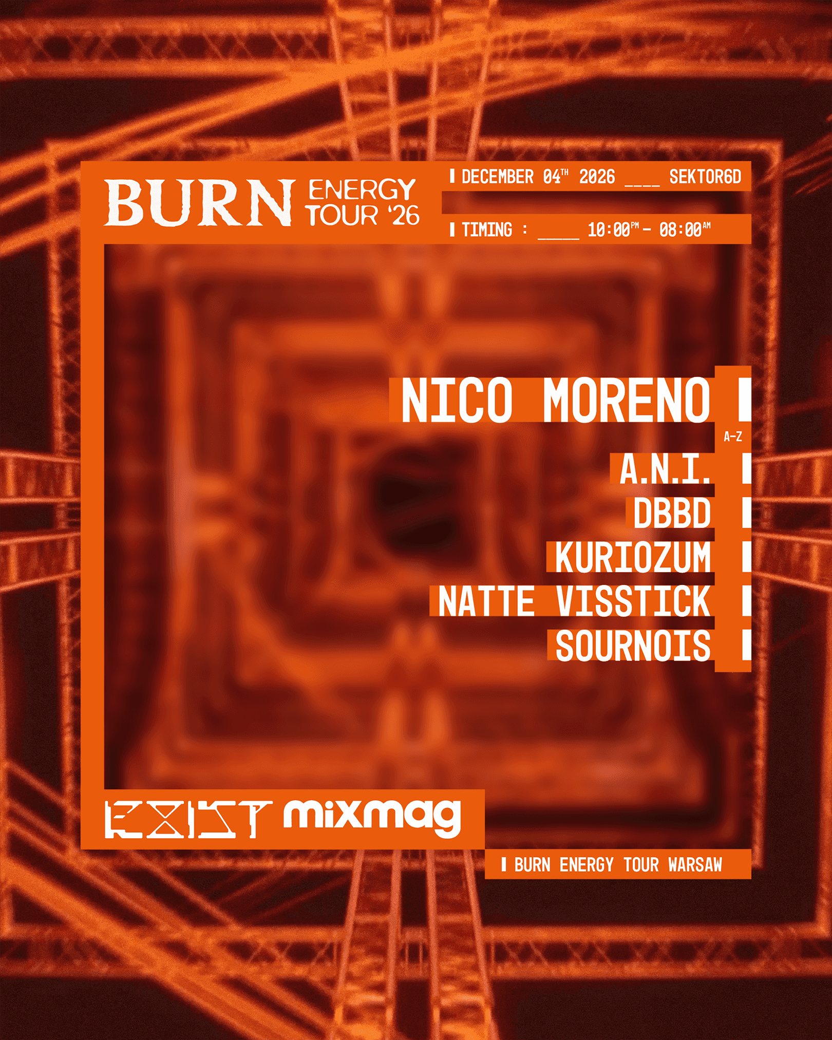 Flyer de BURN ENERGY TOUR 2026 POLAND w/ NICO MORENO