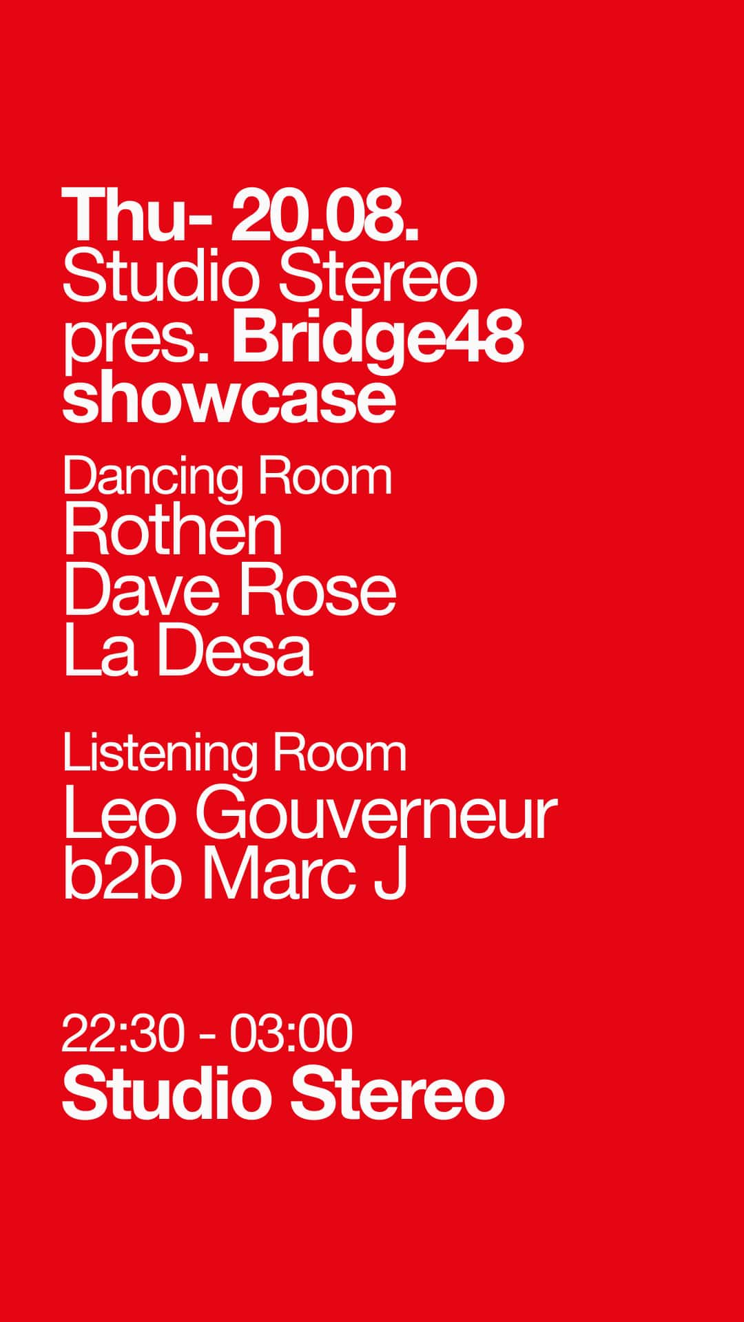 Cartel de Studio Stereo pres. BRIDGE 48 showcase