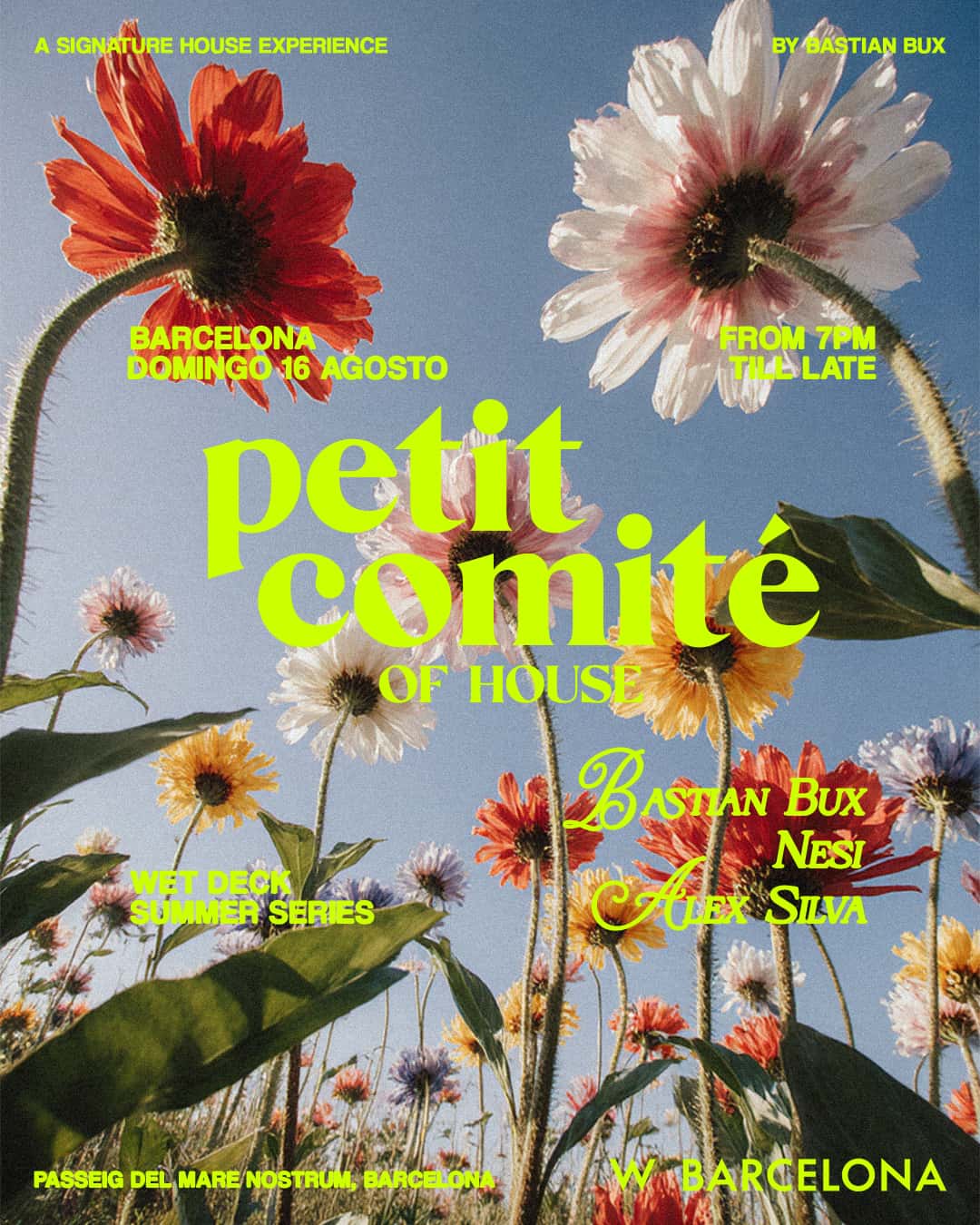 Flyer of WET DECK SUMMER SERIES - Petit Comite by Bastian Bux with Nesi & Alex Silva