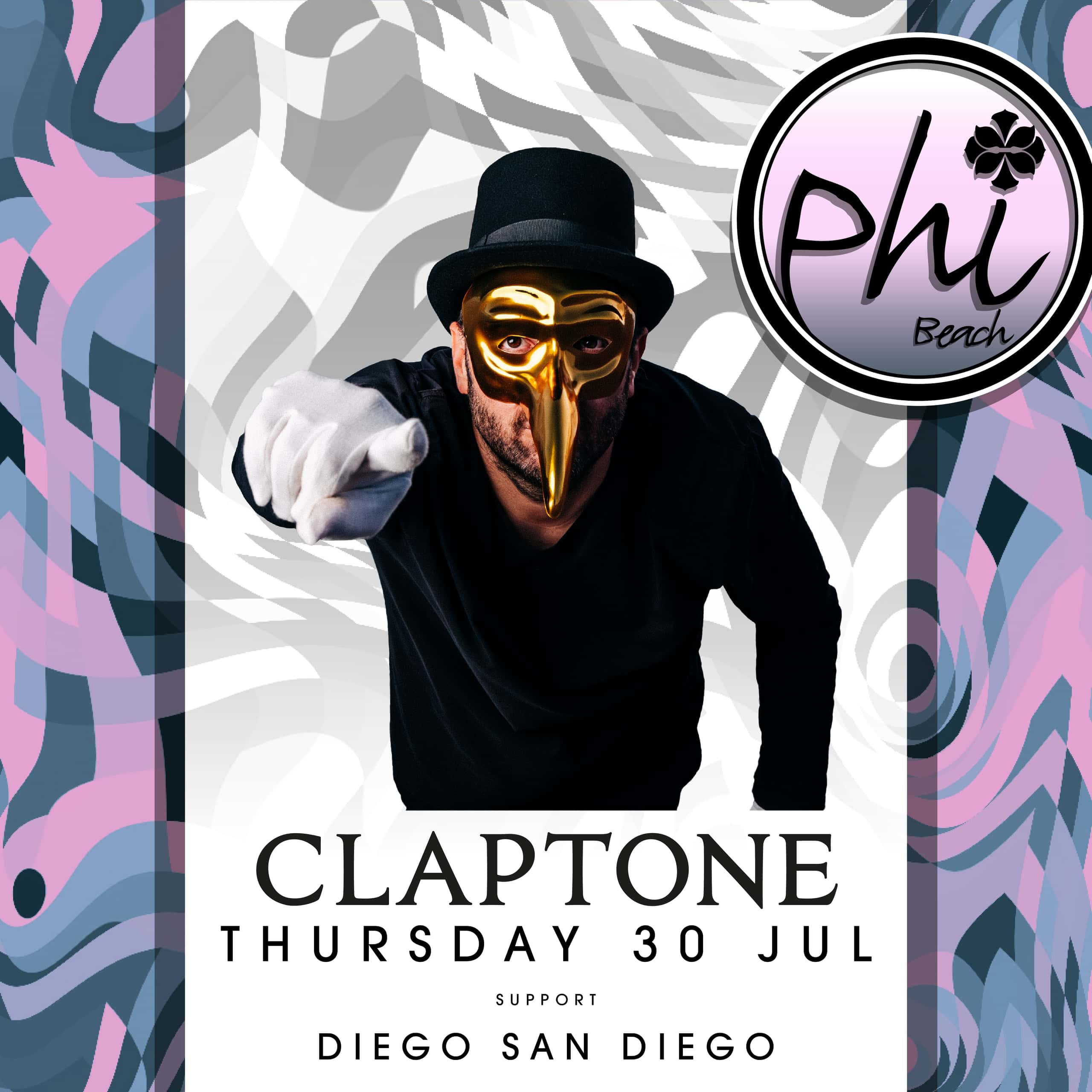 Cartel de CLAPTONE - DIEGO SAN DIEGO | 30 JULY