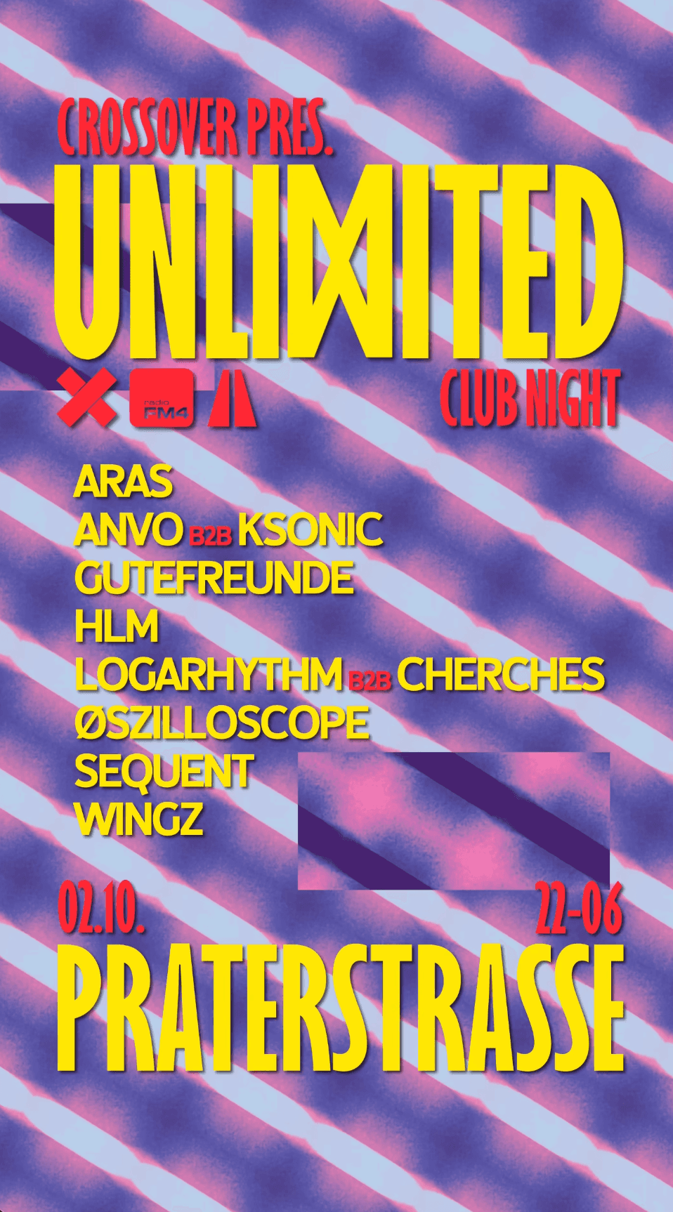 Flyer de Crossover pres. FM4 UNLIMITED Club Night