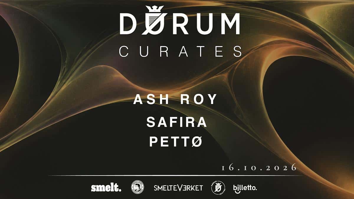 Flyer of Dørum Curates. Soupherb Records Showcase - Ash Roy (DE) Safira & Pettø