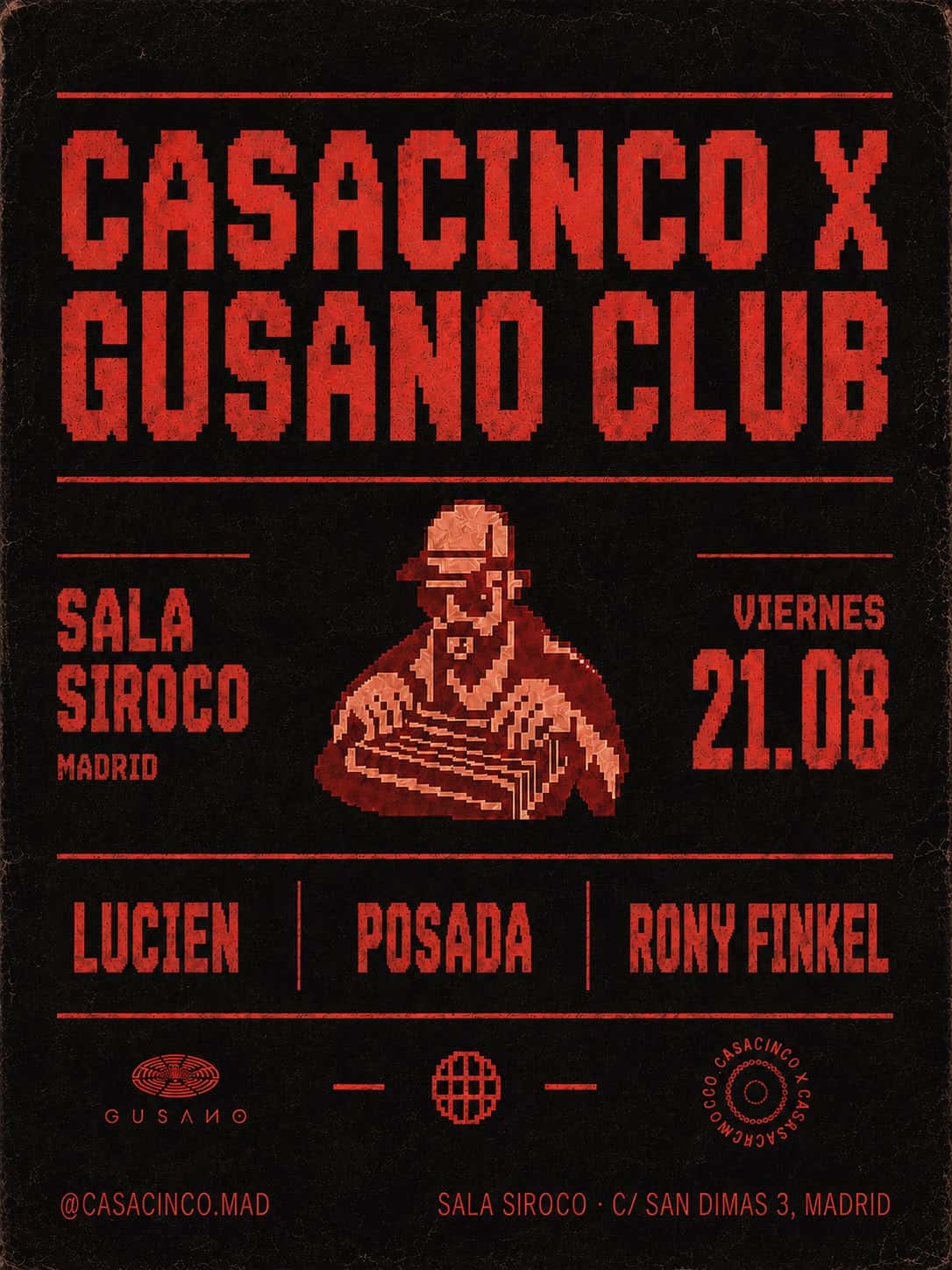 Cartel de Casacinco x Gusano Club