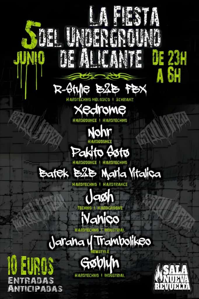 Cartel de La Fiesta del Underground de Alicante