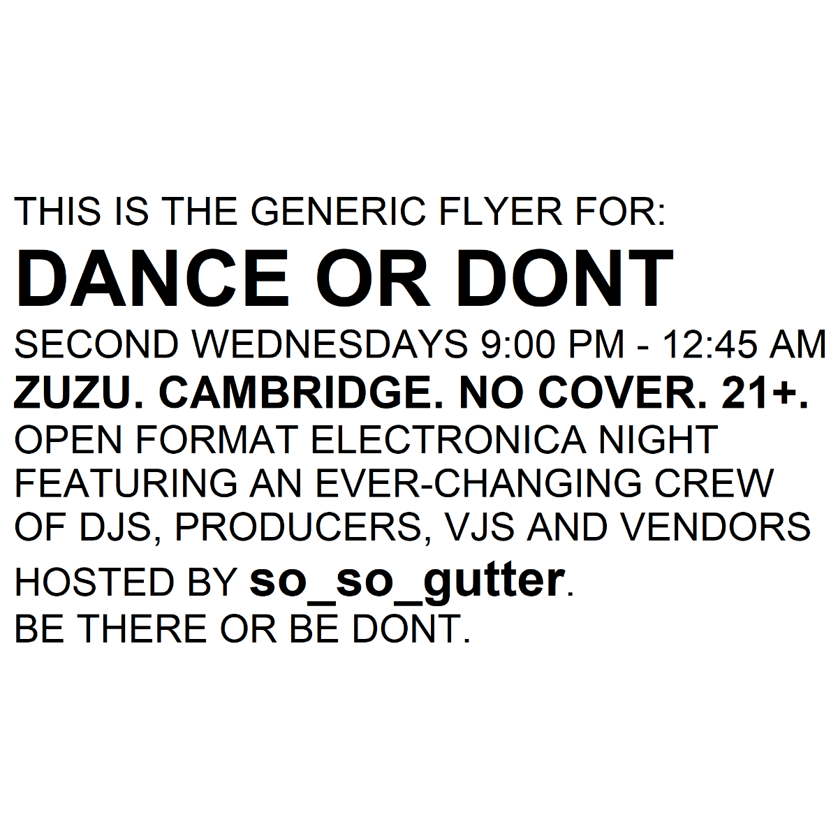 Flyer de DANCE OR DON'T